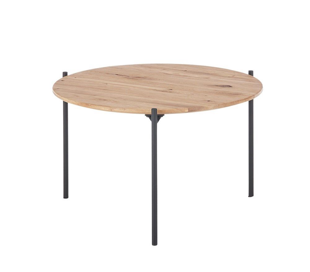 MCA furniture Couchtisch Couchtisch Assuan, Eiche massiv, rund, Eiche / schwarz, verschiede (no-Set)