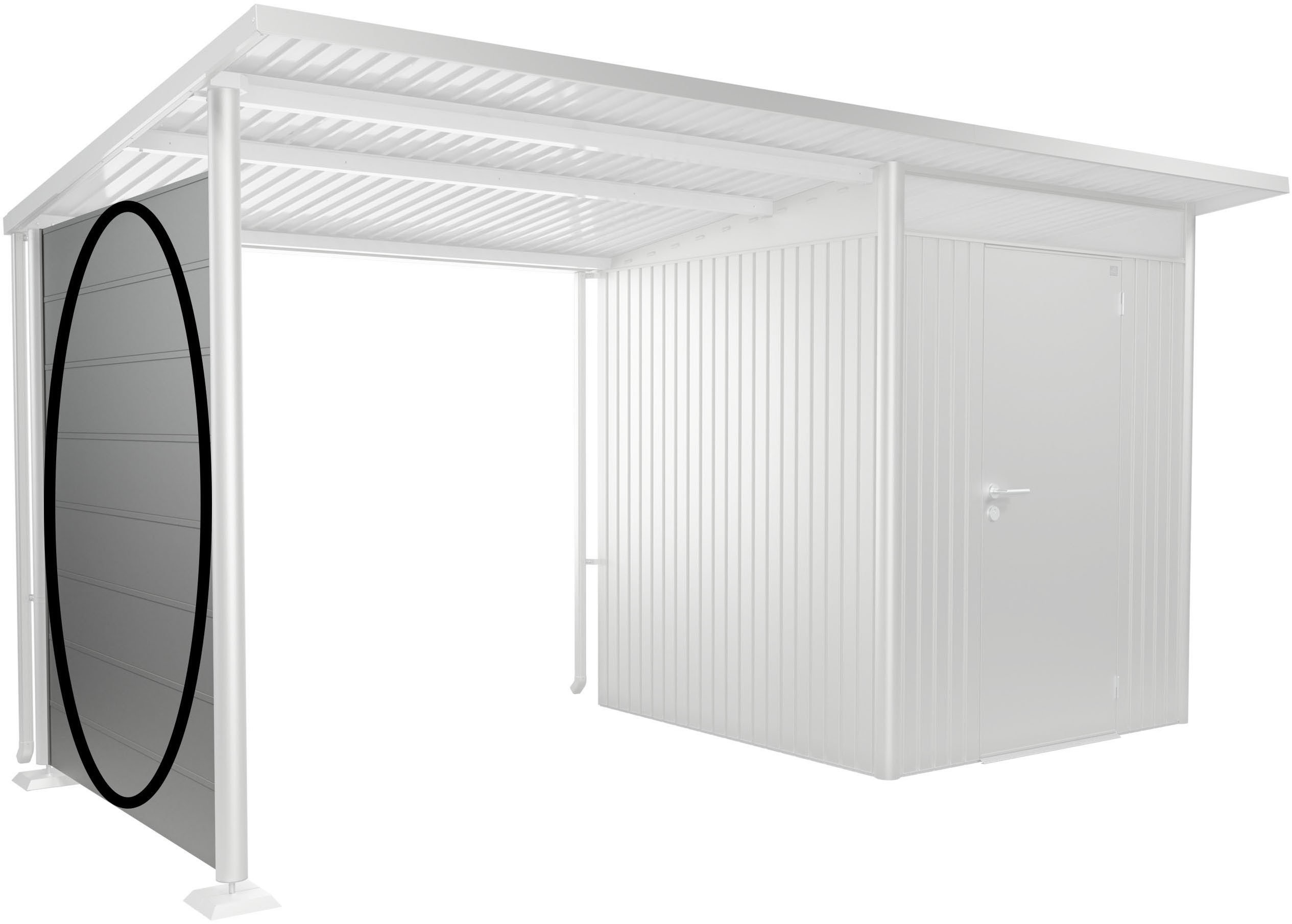 Biohort Gerätehaus-Seitenwand für Seitendach AvantGarde A1,A5, verschiedene Farben, BxH:157x182 cm