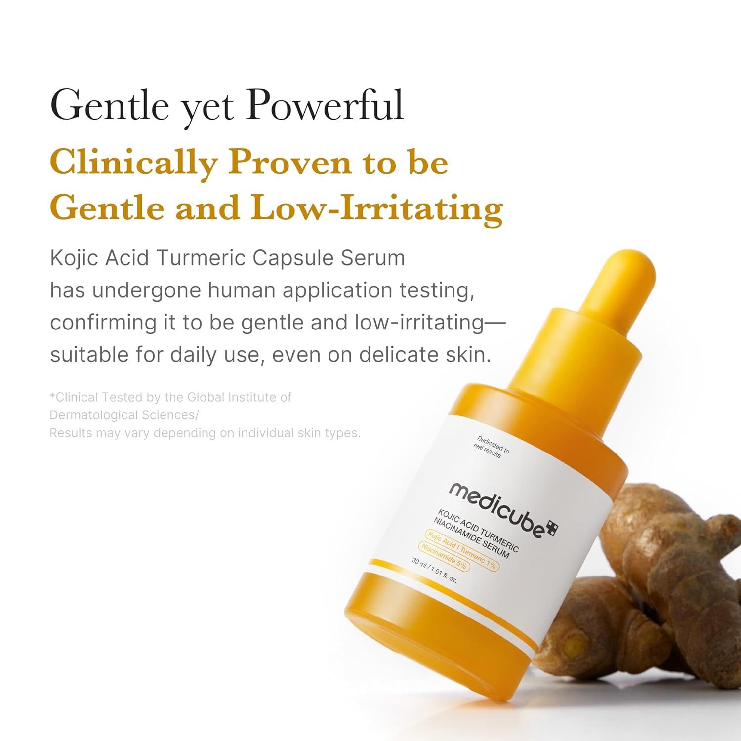 Medicube Gesichtsserum Kojic Acid Turmeric Niacinamide Serum 30 ml, Korean Skincare K-Beauty Reduziert dunkle Flecken, gleicht Pigmentungleichmäßigkeiten, aus und sorgt für einen ebenmäßigen Teint