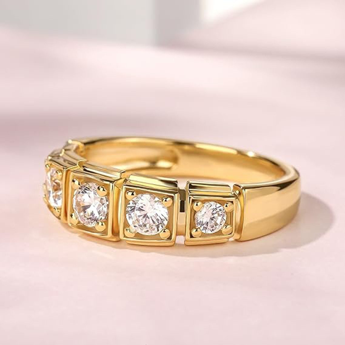 Jumpeak Diamantring Eheringe,Liebes geschenk für sie,Geschenk ideen für frau,diamond, Mitte: 0.15ct Seiten: Zwei Steine mit 0.12ctZwei Steine mit 0.08ct