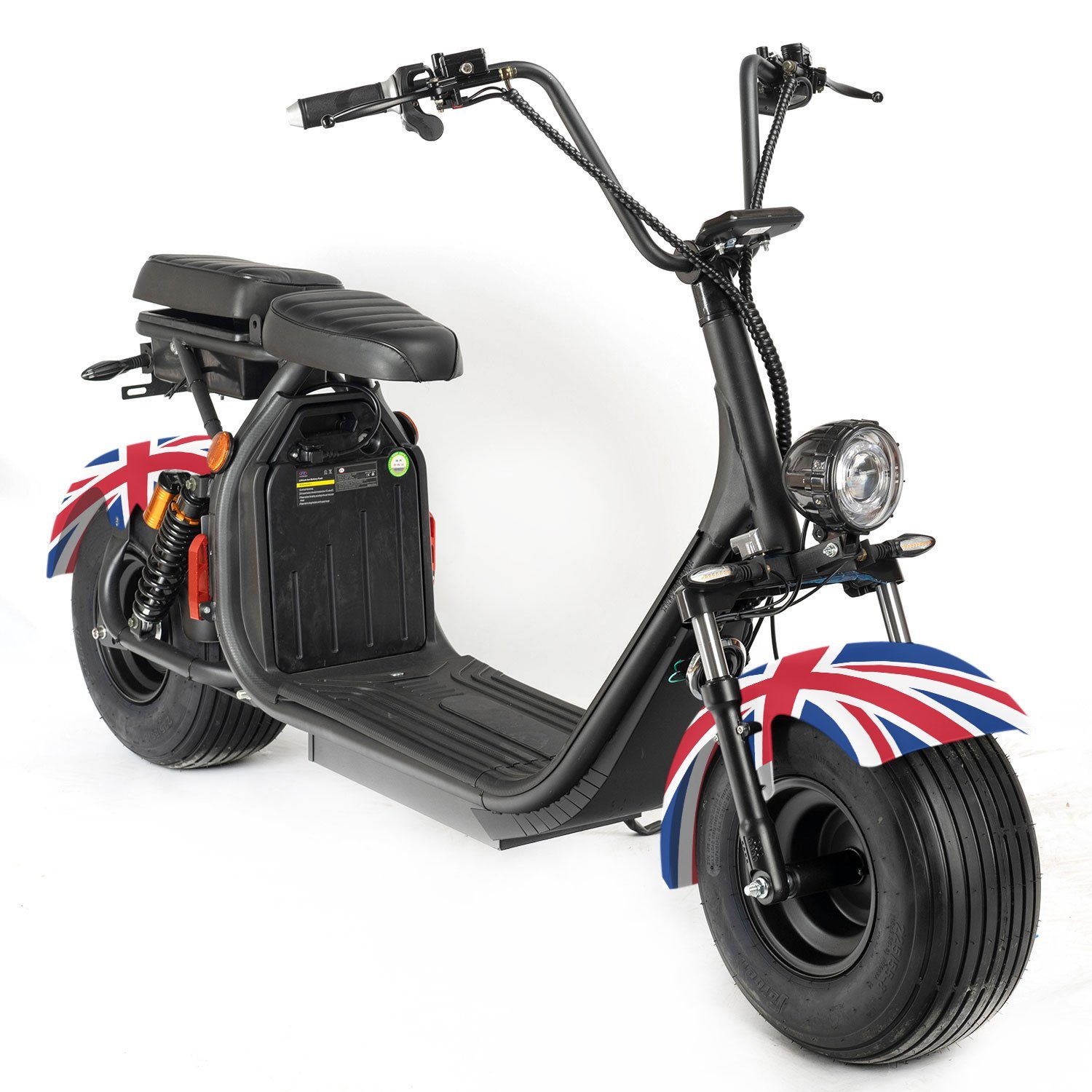 ENEWAY E-Scooter Coco II british, 45,00 km/h, (Set, COCO II 2000W 45 km/h 20AH Lithium), mit Straßenzulassung