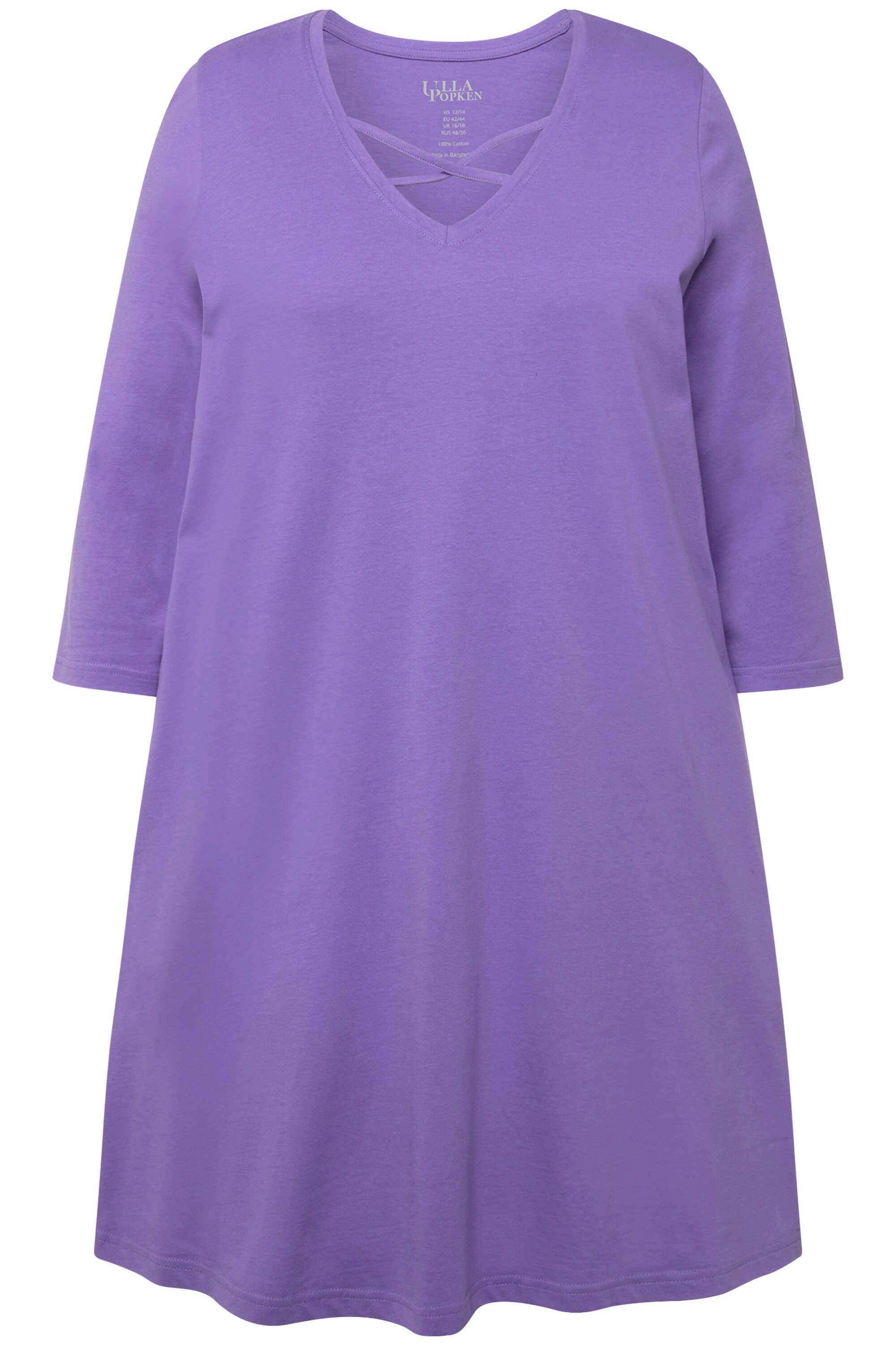Ulla Popken Longshirt Longshirt Zierbänder A-Linie günstig online kaufen