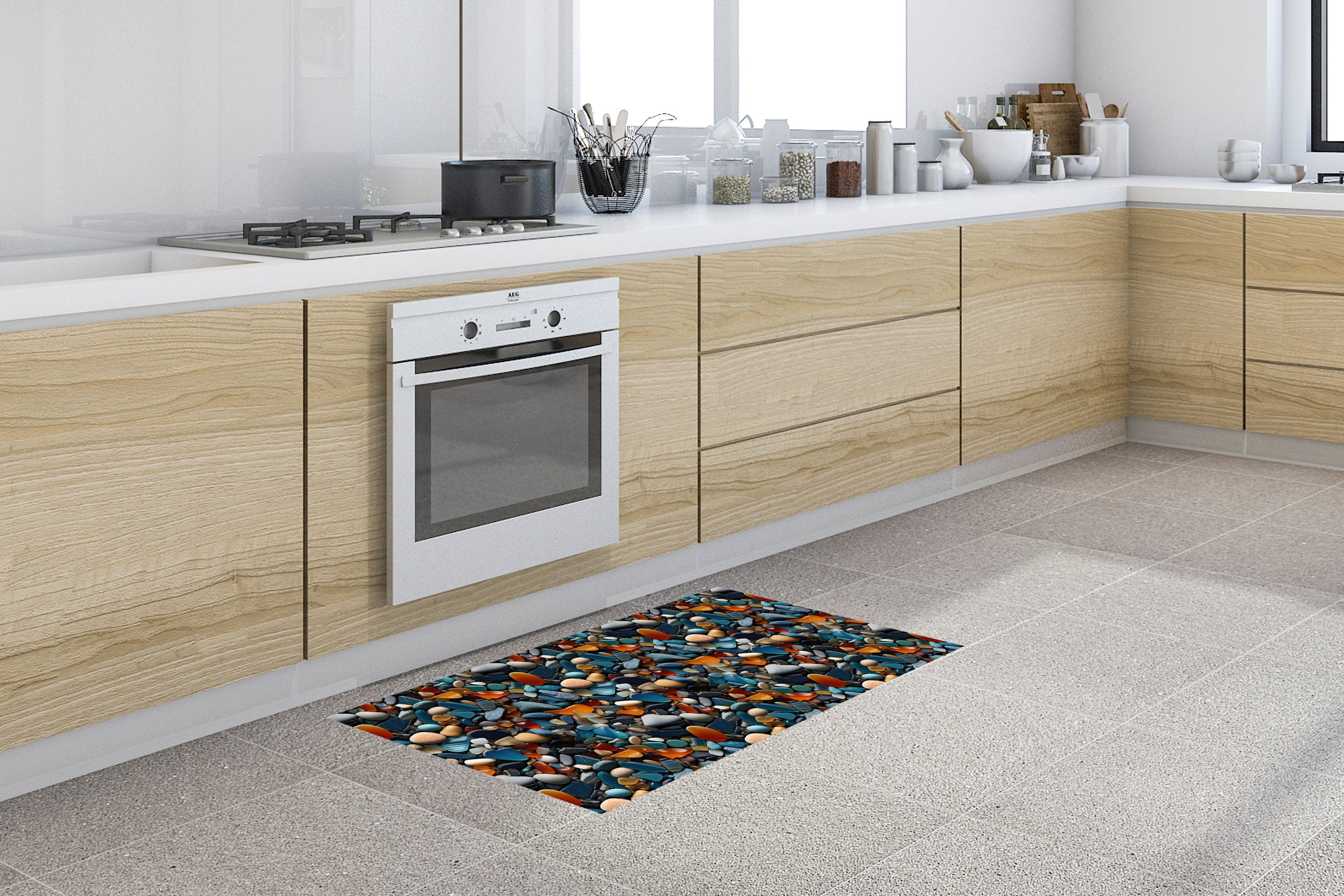 MuchoWow Küchenläufer Glasig - Lebendig - Steine, aus Kunststoff, Küchentep günstig online kaufen