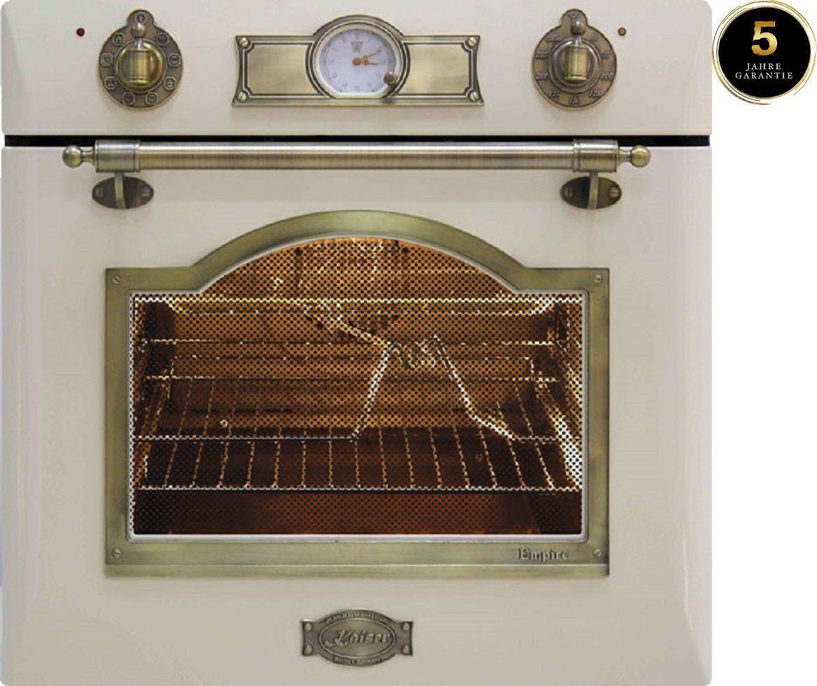 Kaiser Küchengeräte Einbaubackofen EH 6355 ElfEm+5 Jahres Garantie, mit 1-fach-Teleskopauszug, Elektro,Retro, Autark, 60cm, 67L, 8 Funktionen,Elfenbein