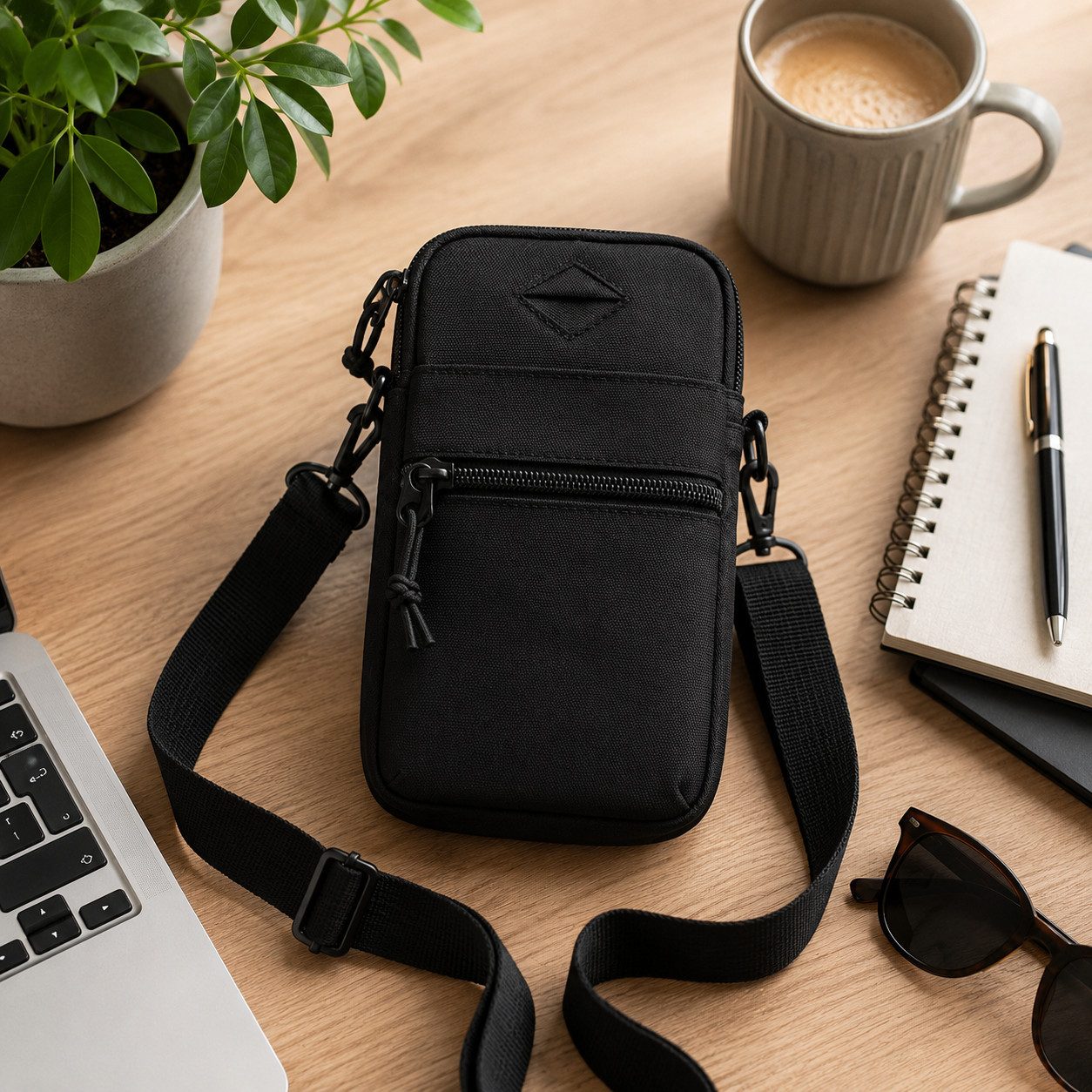 XiRRiX Umhängetasche Tasche zum Umhängen für Damen / Herren - universal Handytasche klein (1-tlg., mit verstellbarem Schulterriemen), wasserabweisendes Material, RFID Kartenfach im Inneren