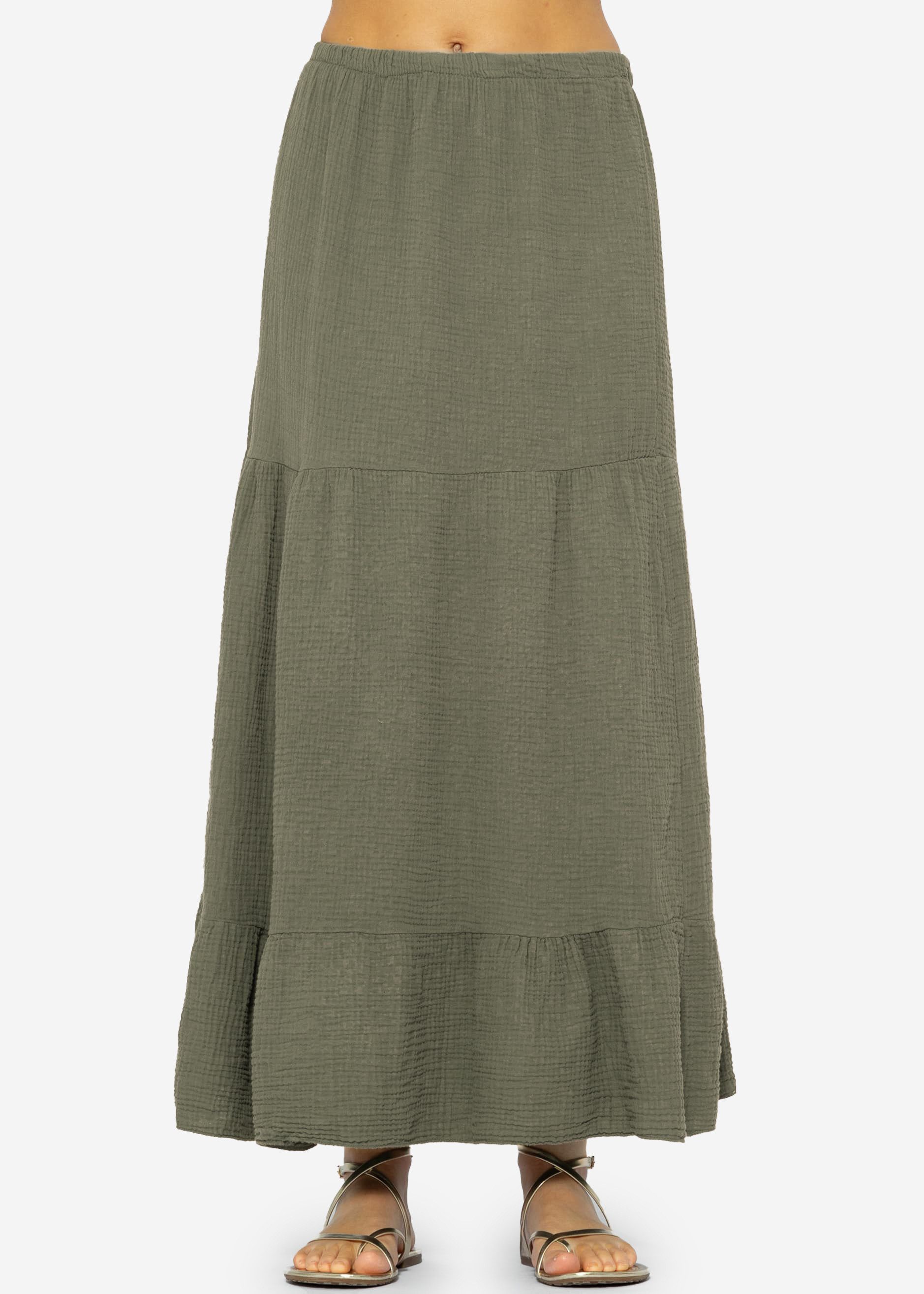 SASSYCLASSY Maxikleid Langer Musselin Rock mit günstig online kaufen