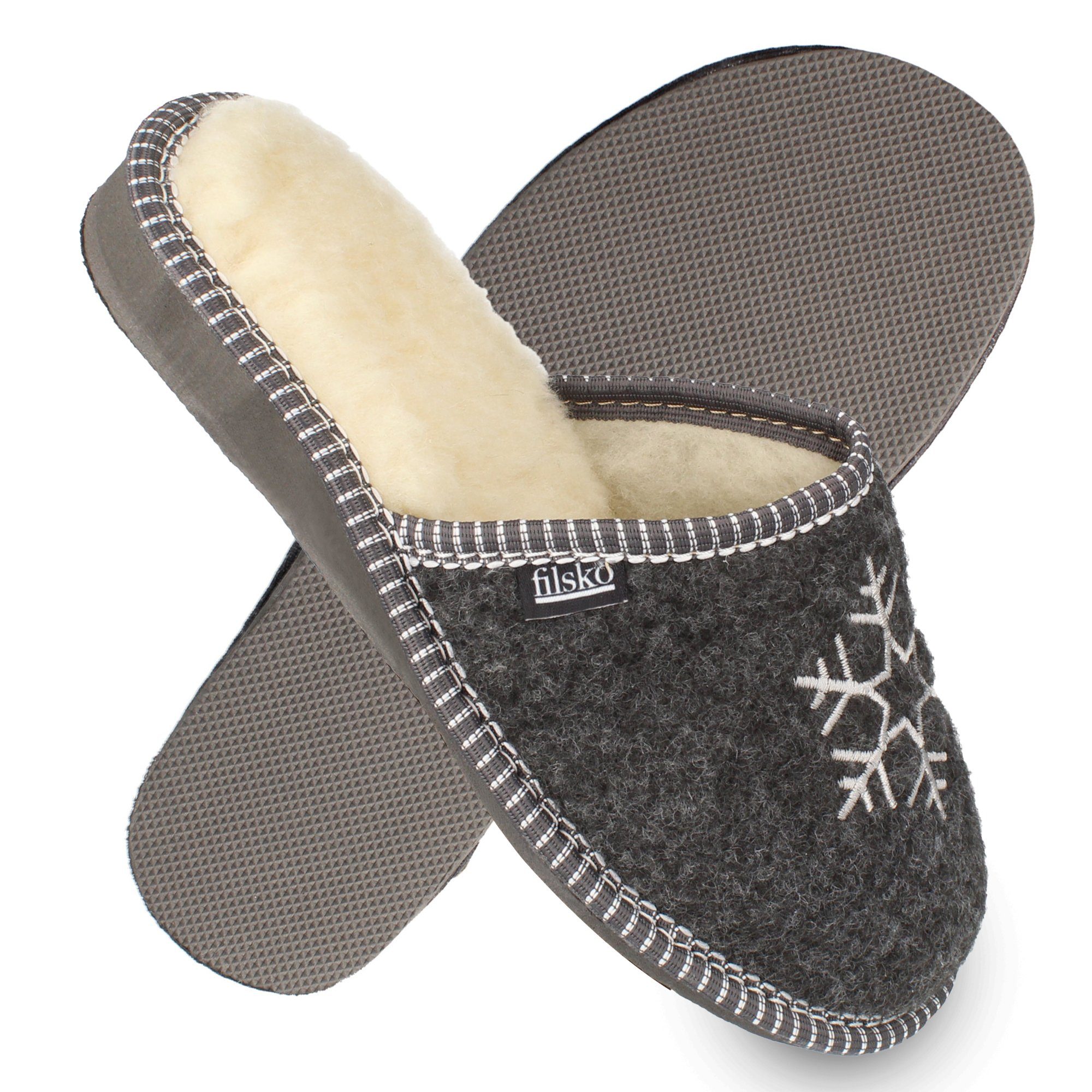 Hübsche Winter-Pantoffeln mit Schneeflocken Hausschuh