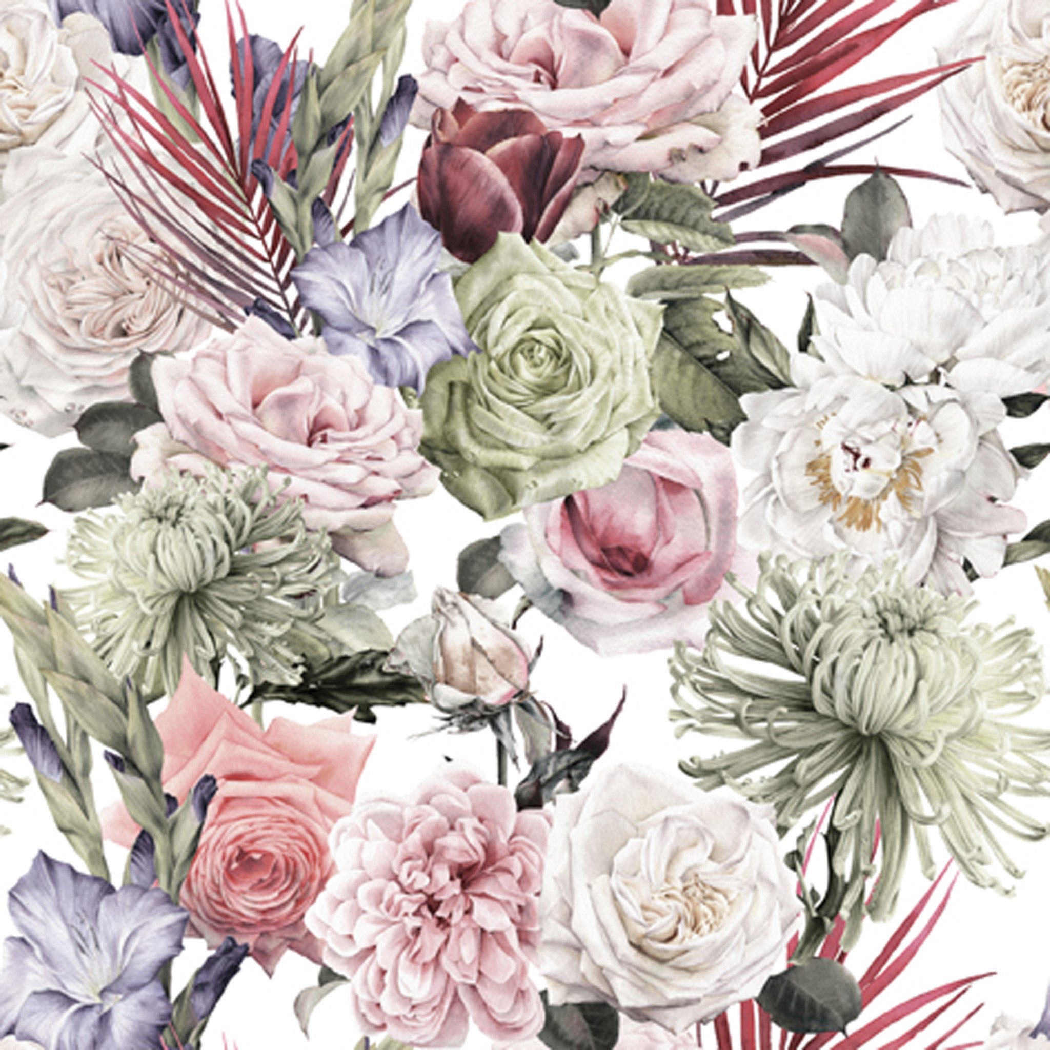 ti-flair Papierserviette, Servietten Papier 33x33cm 3-lagig schöne Blumen 20 Stück