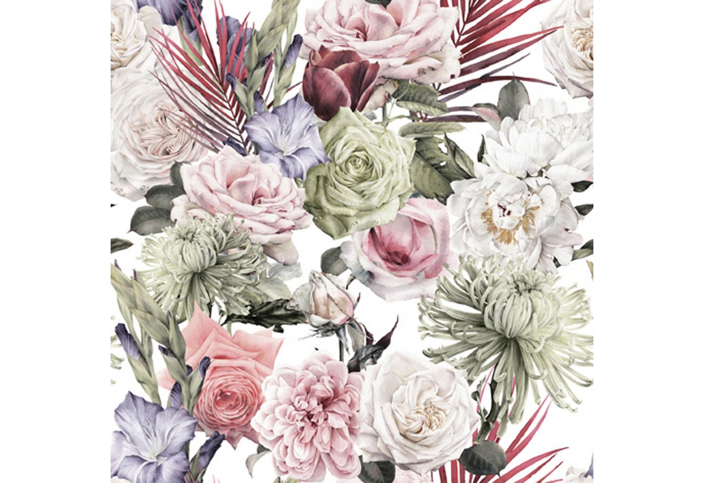 ti-flair Papierserviette, Servietten Papier 33x33cm 3-lagig schöne Blumen 20 Stück