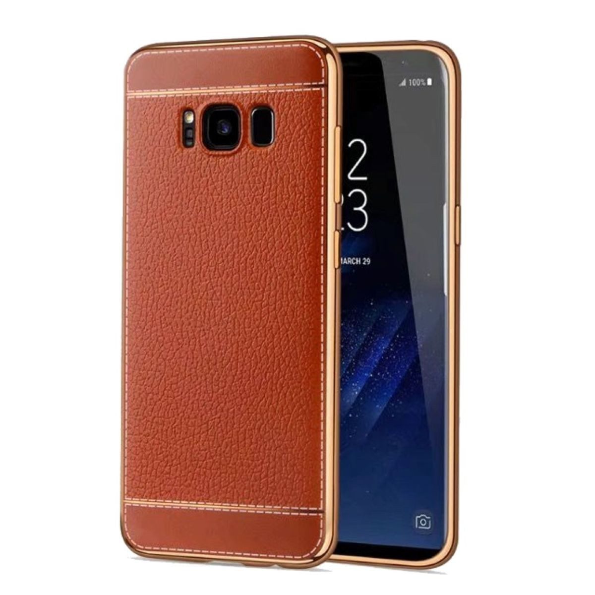 König Design Handyhülle Samsung Galaxy S7 Edge, Samsung Galaxy S7 Edge Handyhülle Backcover Braun