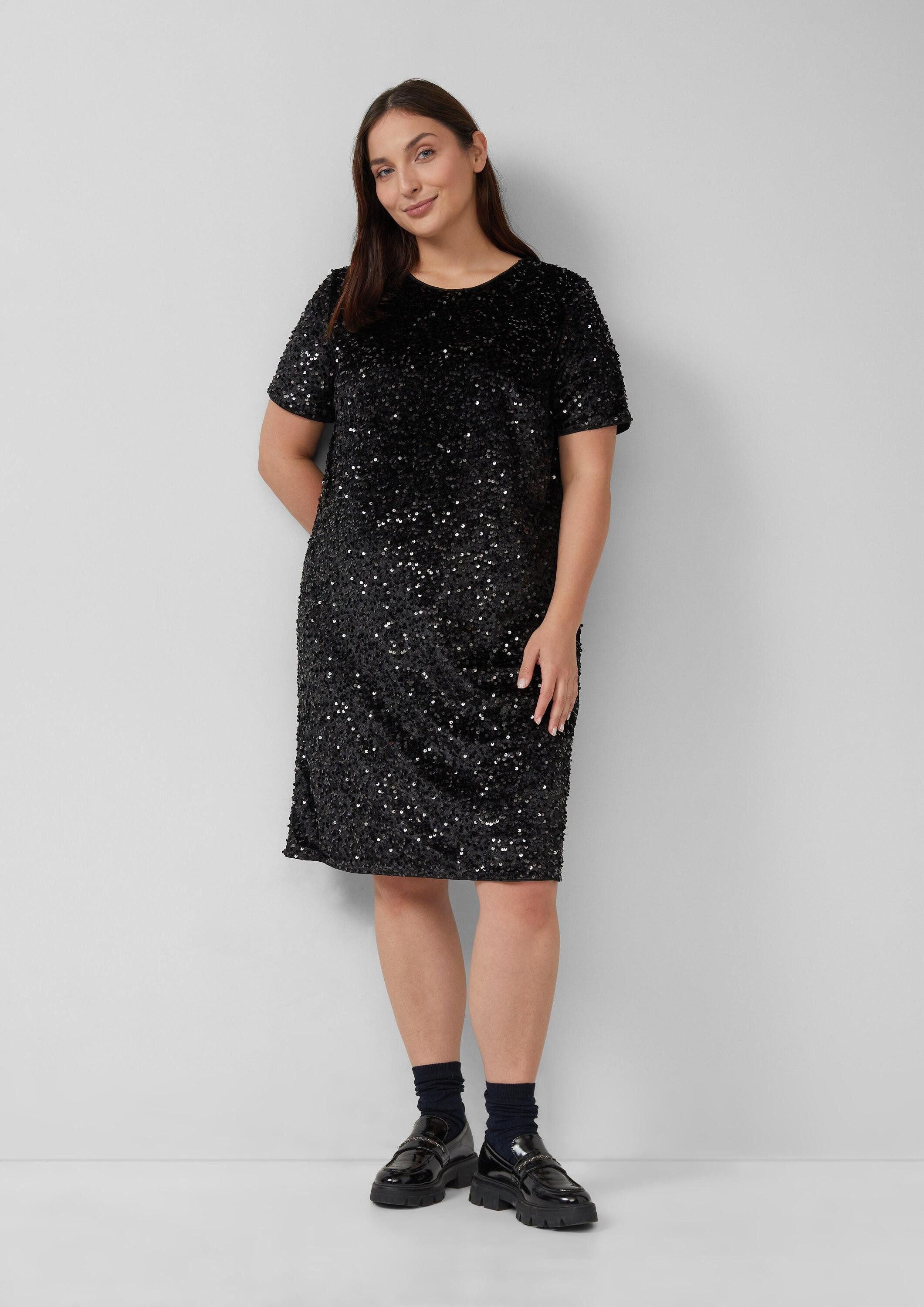 s.Oliver Minikleid Kleid Samtkleid mit Pailletten günstig online kaufen