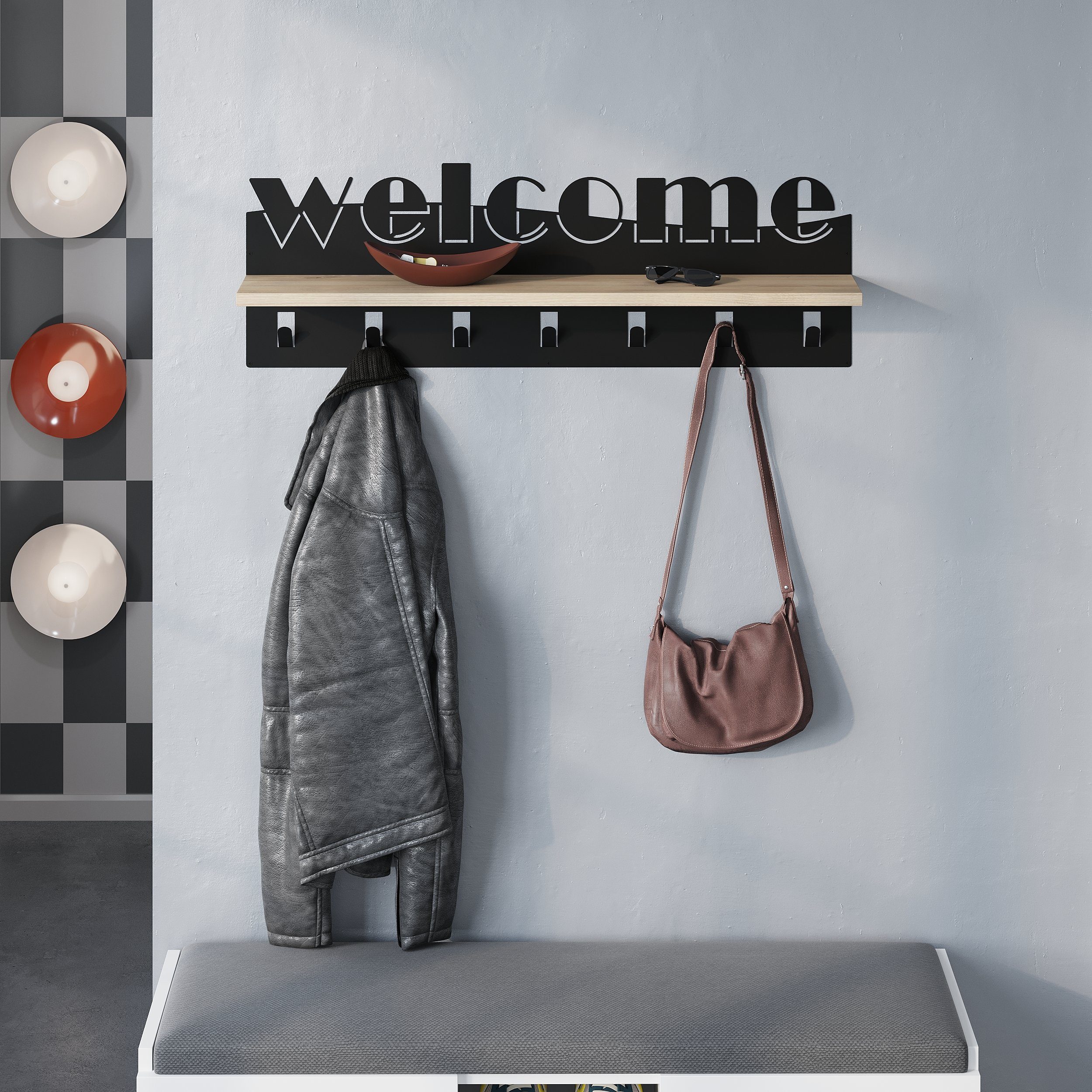 Decortie Kleiderhaken Welcome, Wand