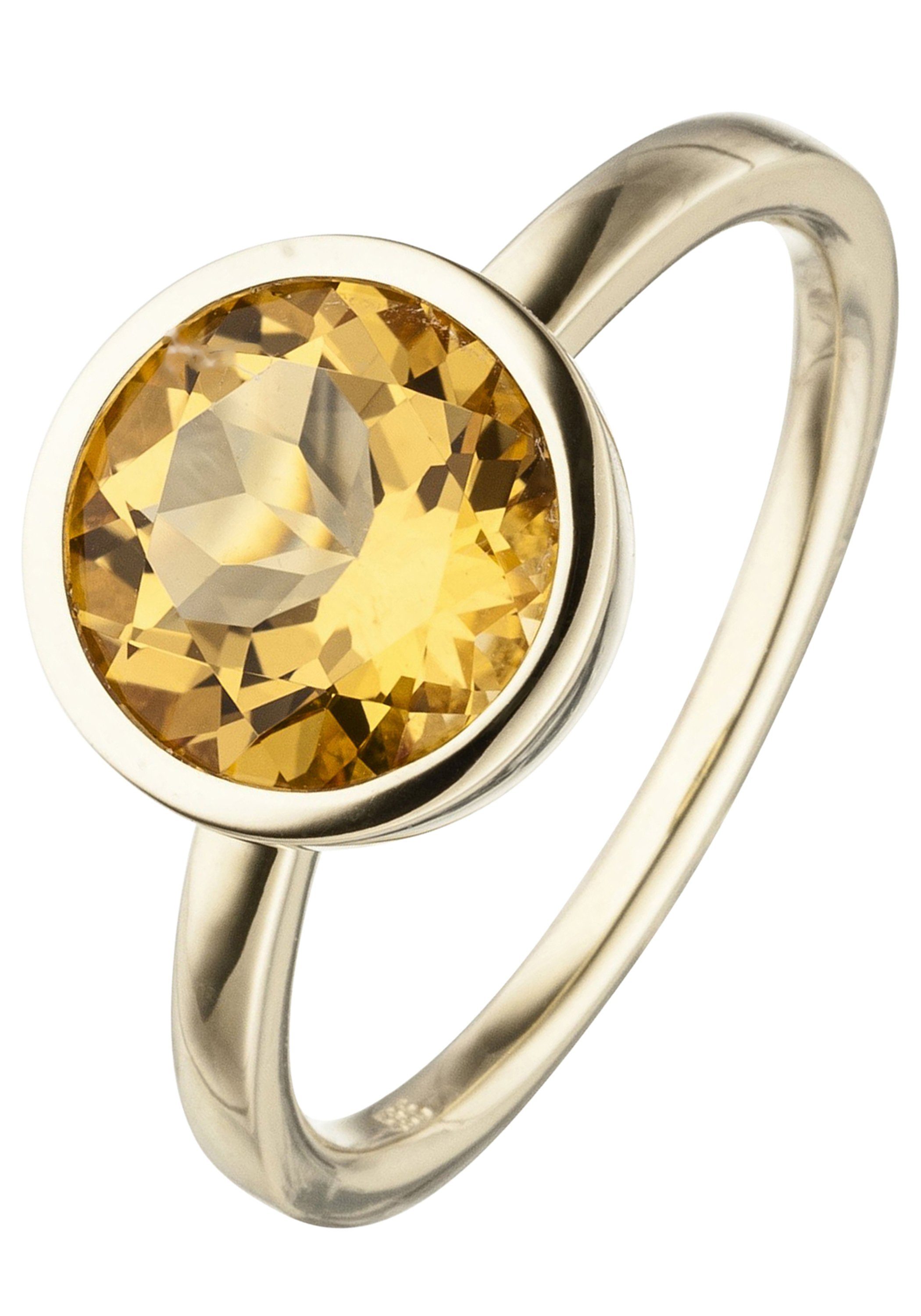 JOBO Goldring Ring Citrinring, 585 Gold mit Citrin