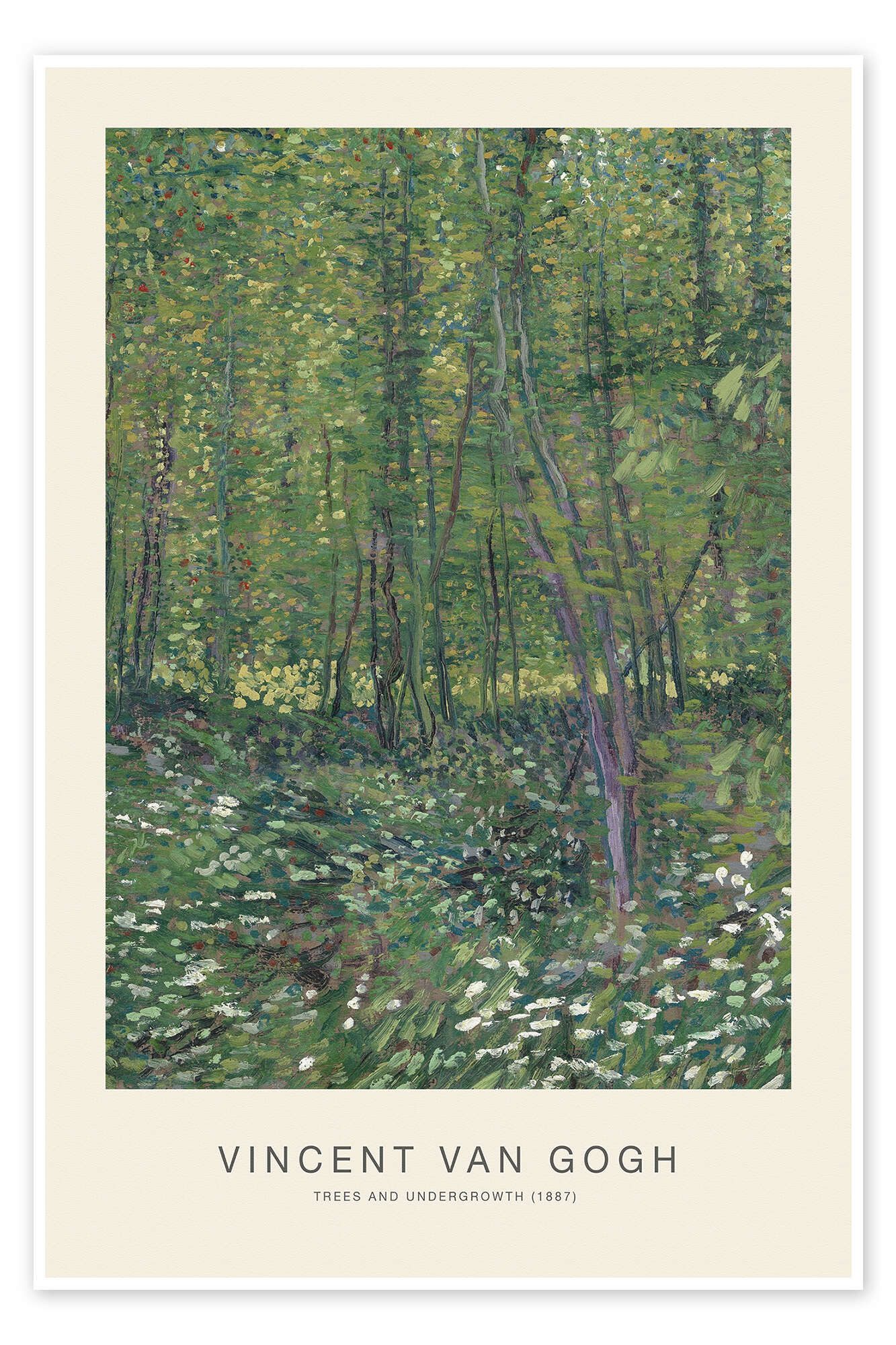 Posterlounge Wandbild Trees and Undergrowth, 1887, Vincent van Gogh, erhältlich als Poster, Leinwandbild, Wandsticker oder Acrylglasbild