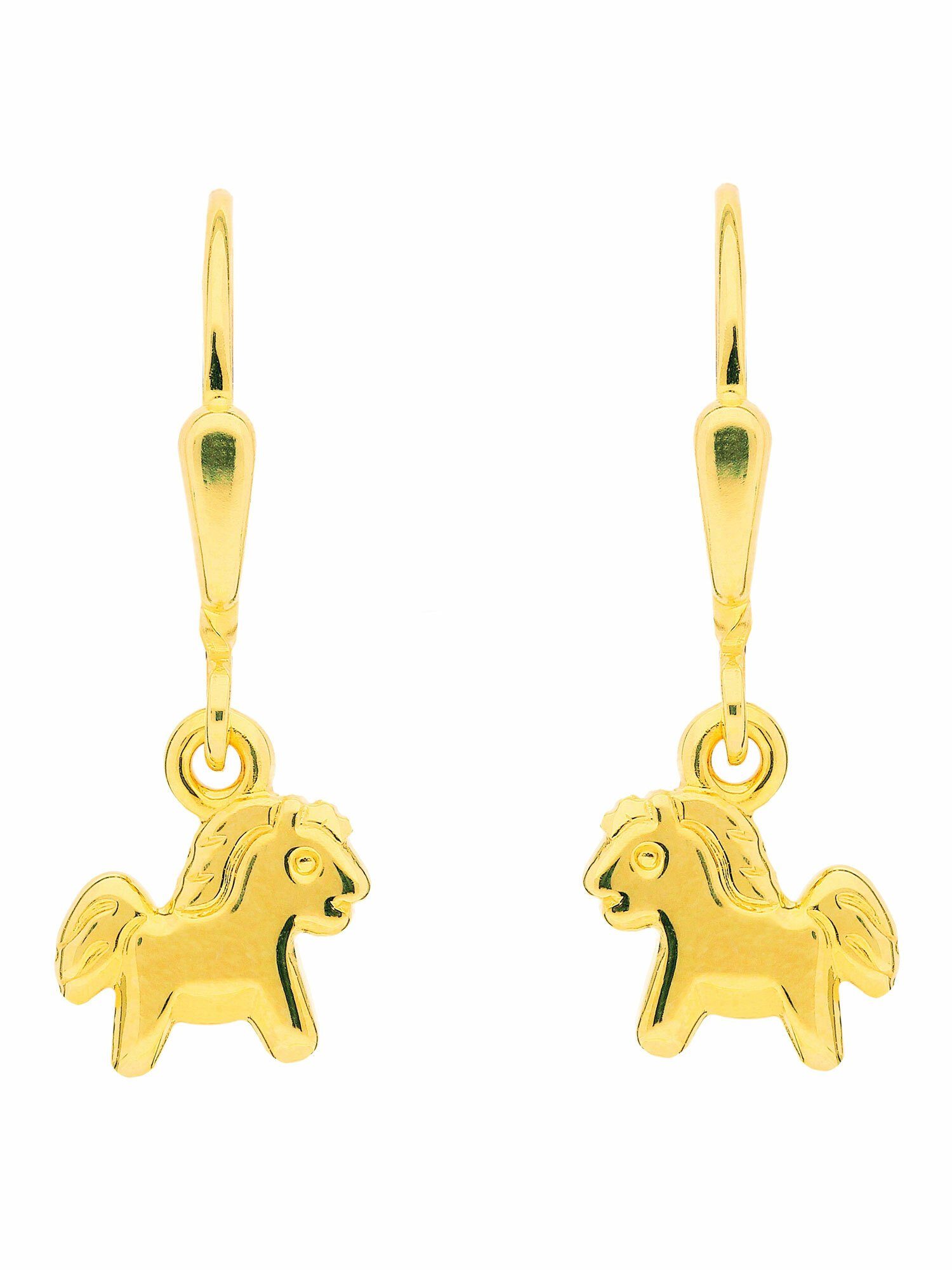 Damen Schmuck Adelia´s Paar Ohrhänger 1 Paar 333 Gold Ohrringe / Ohrhänger Pferd, 333 Gold Goldschmuck für Damen