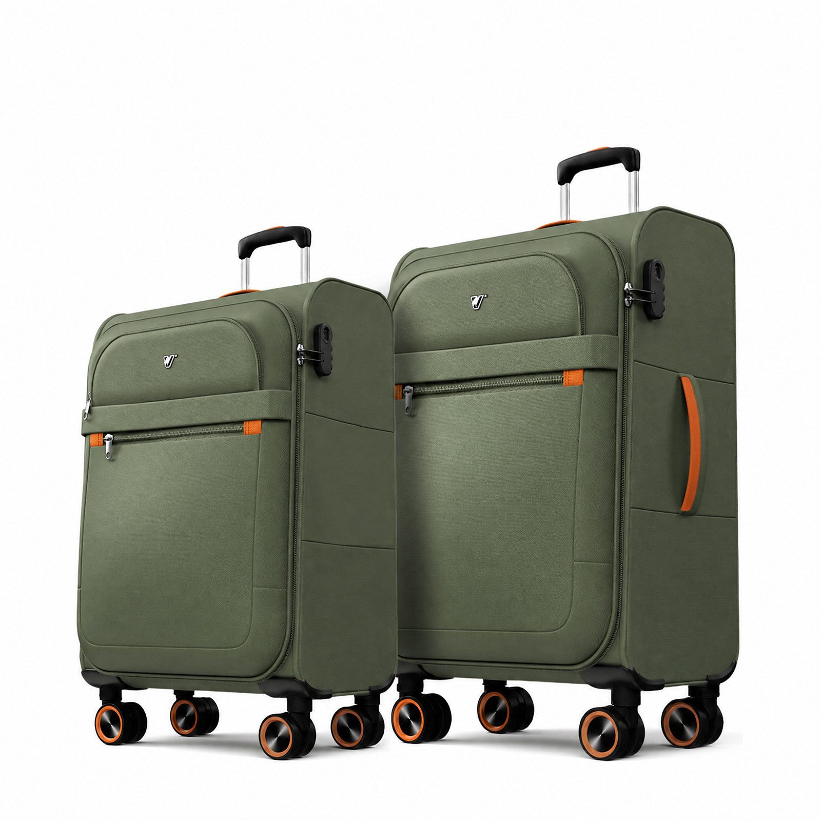 Verage Koffer Weichschalenkoffer, Leicht Reisekoffer mit Zahlenschloss, 4 Rollen, Stoffkoffer, Handgepäck/Set 3-teilig, 56/66/76cm,47/77/109L