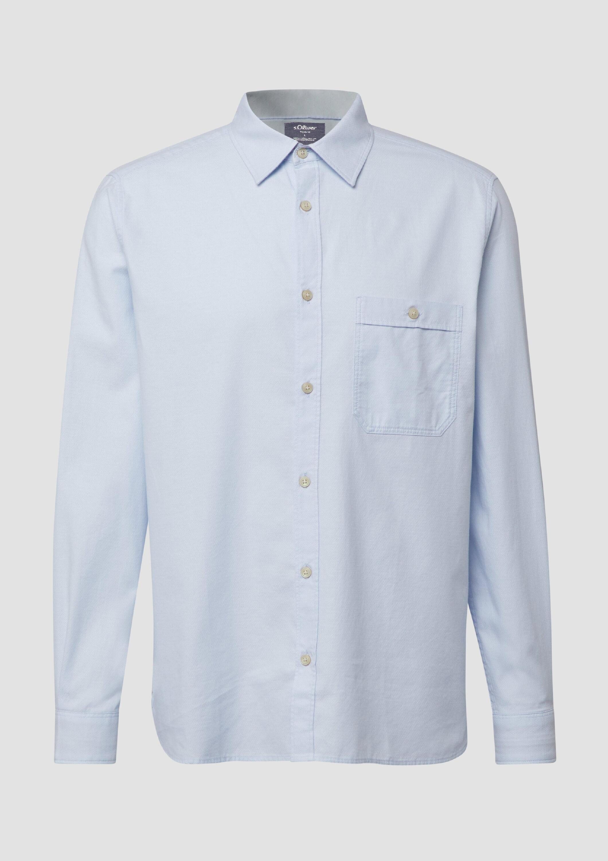 s.Oliver Langarmhemd Hemd Regular Fit: Gemustertes Langarmhemd mit Kentkragen