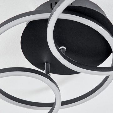 hofstein Deckenleuchte »Nocria« 3-flammige moderne runde Deckenlampe aus Metall, Nickel-matt, 3000 Kelvin, LED max. 27cm, 1100 Lumen, verstellbare Ringe