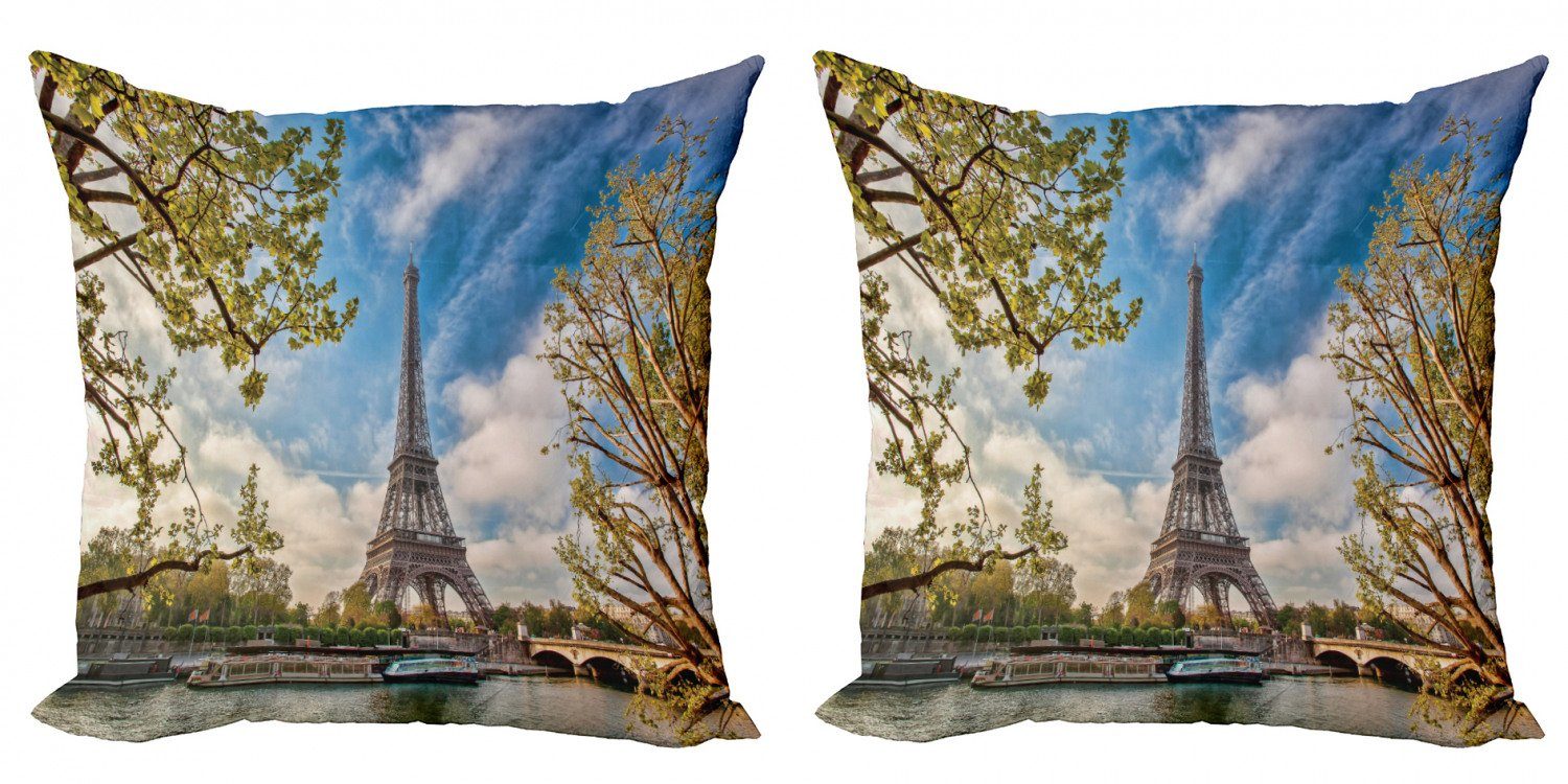 Kissenbezüge Modern Accent Doppelseitiger Digitaldruck, Abakuhaus (2 Stück), Paris Paris bewölkten Himmel Eiffelturm