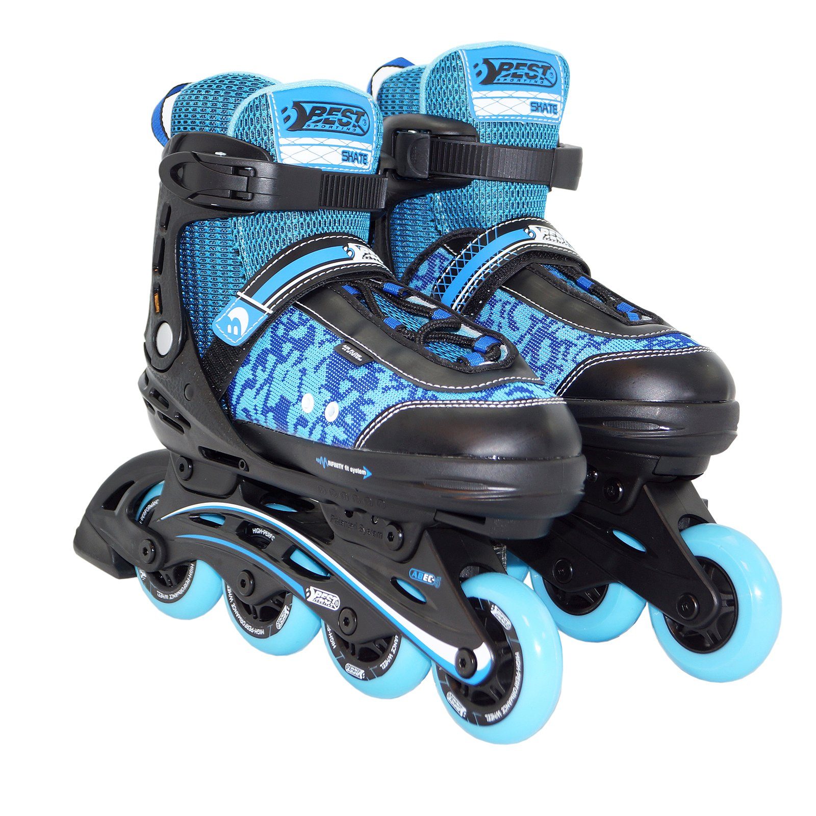 Schlittschuhe Inline Skates Größe verstellbar, ABEC 5 Carbon, blau pink