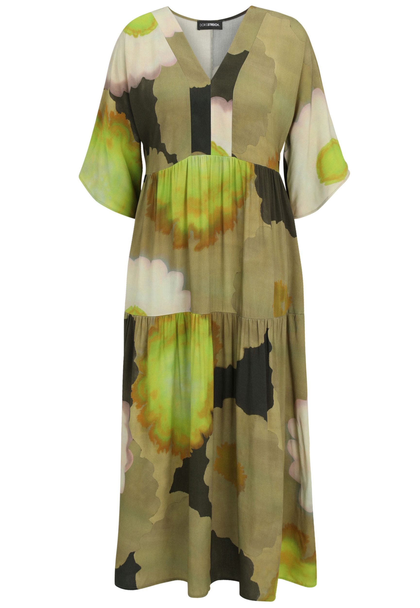 Doris Streich Abendkleid Kleid gewebt, Khaki