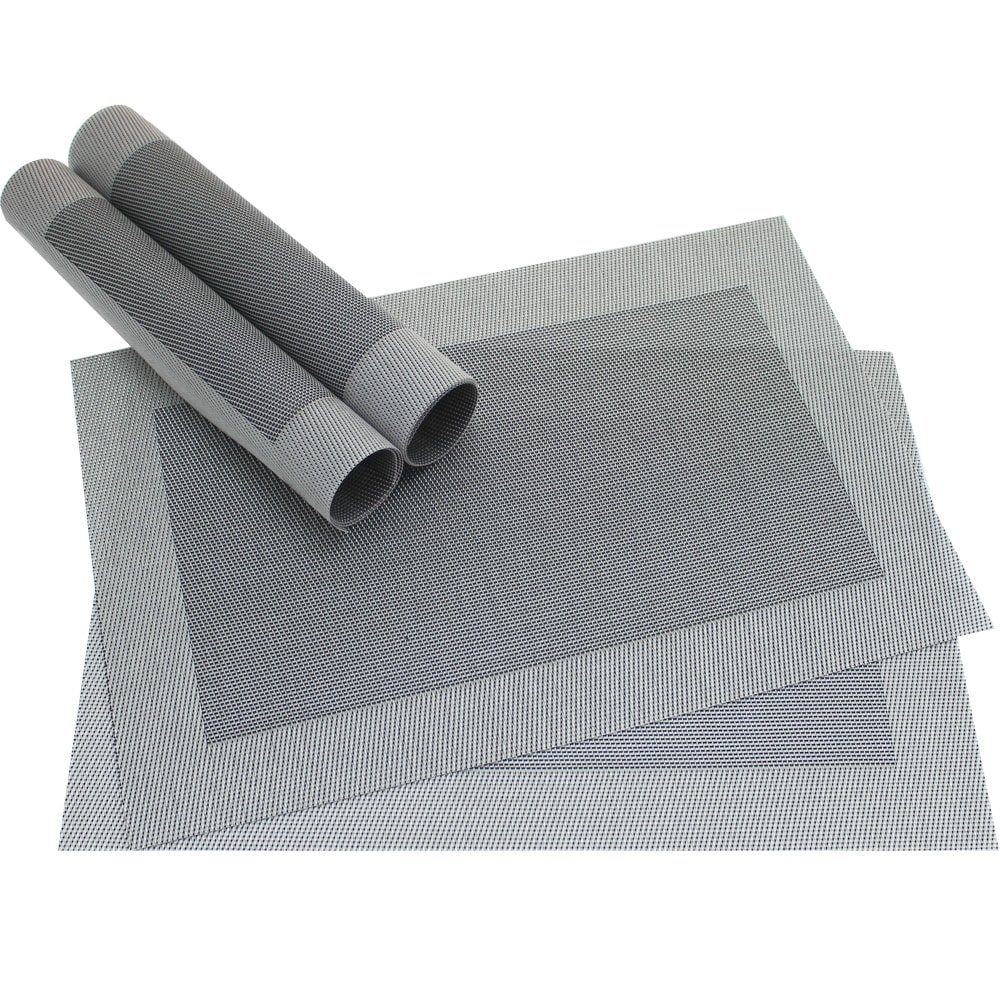 matches21 HOME & HOBBY Platzset Tischset BORDA 4er Silber Schwarz Tischunte günstig online kaufen