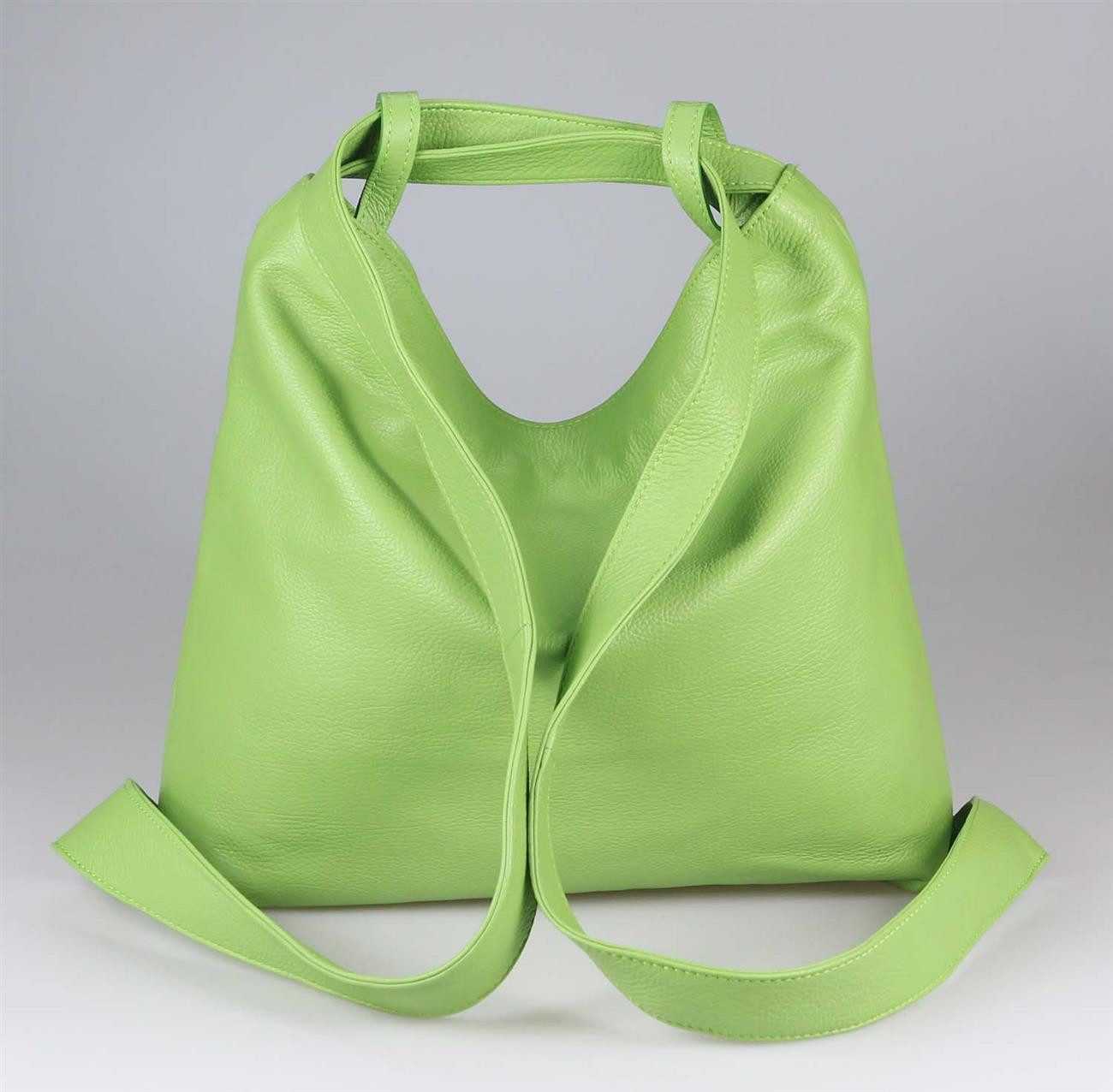 ITALYSHOP24 Schultertasche Made in Italy Damen Leder Tasche Schultertasche, leichtgewicht Shopper, als Umhängetasche tragbar