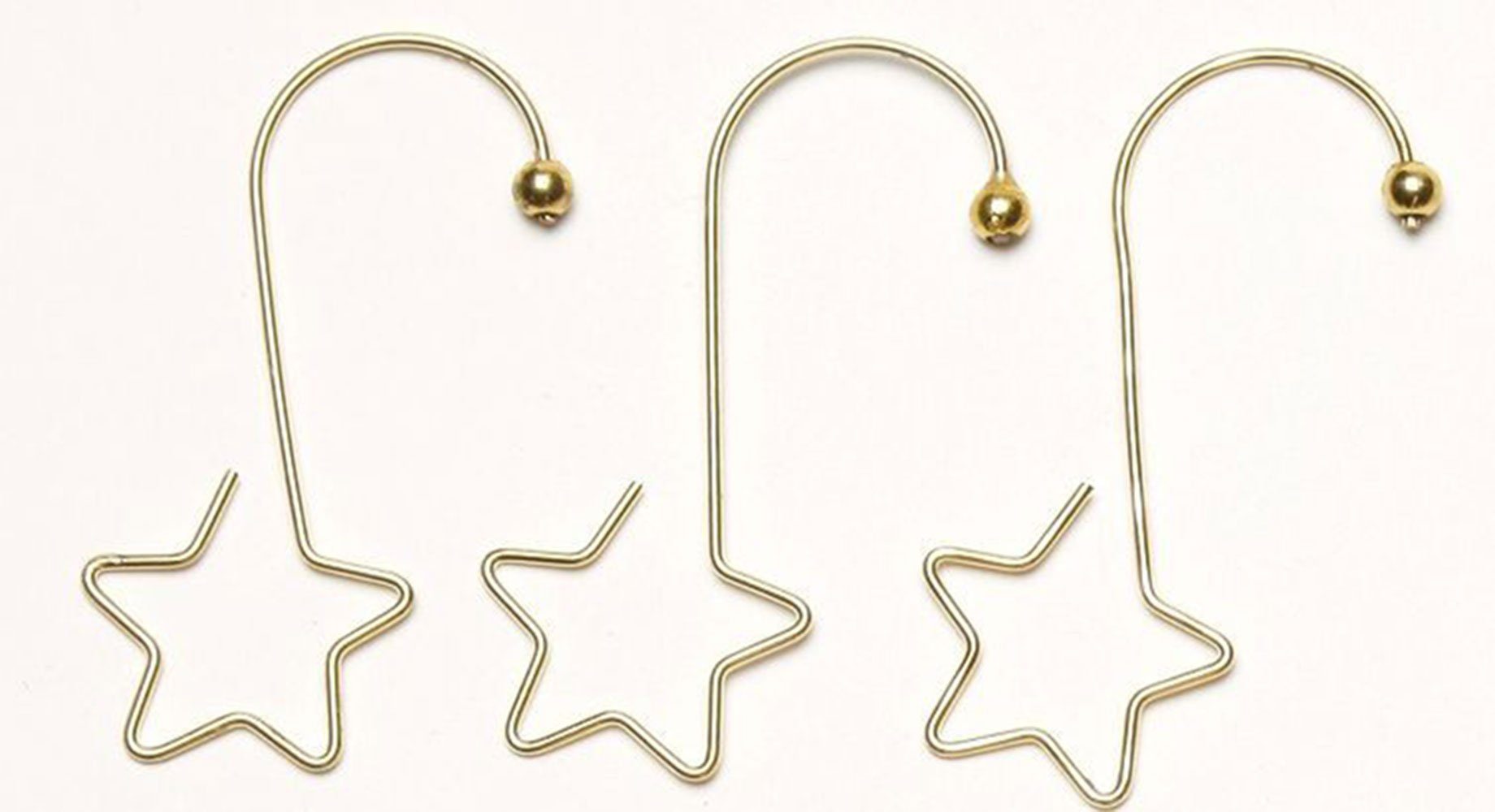 Holly & Jolly Christbaumschmuck, Christbaumkugel Aufhänger Sternform 5cm Gold Metall 36 Stück