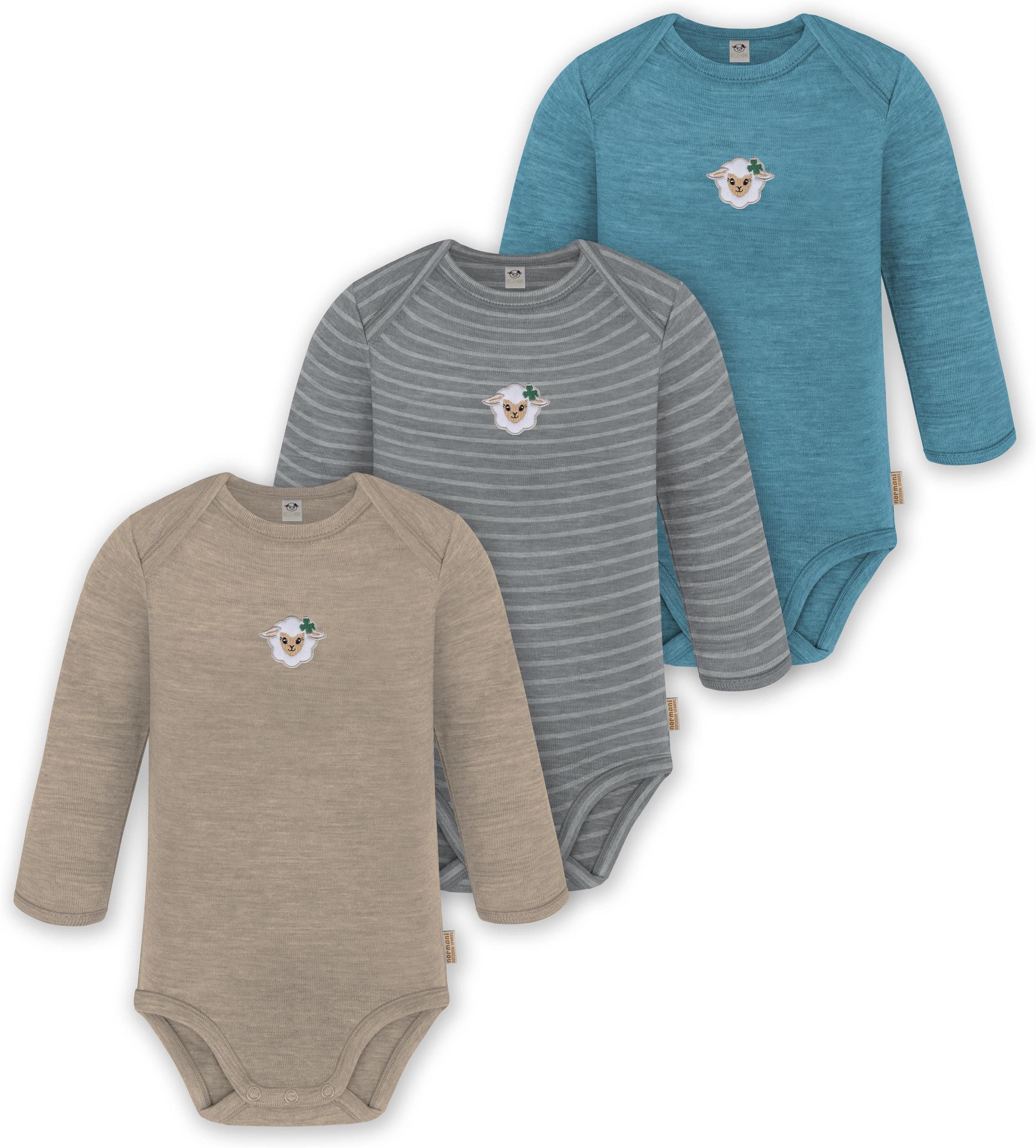 Langarmwickelbody 3er Pack Baby Merino Body Langarm Auckland