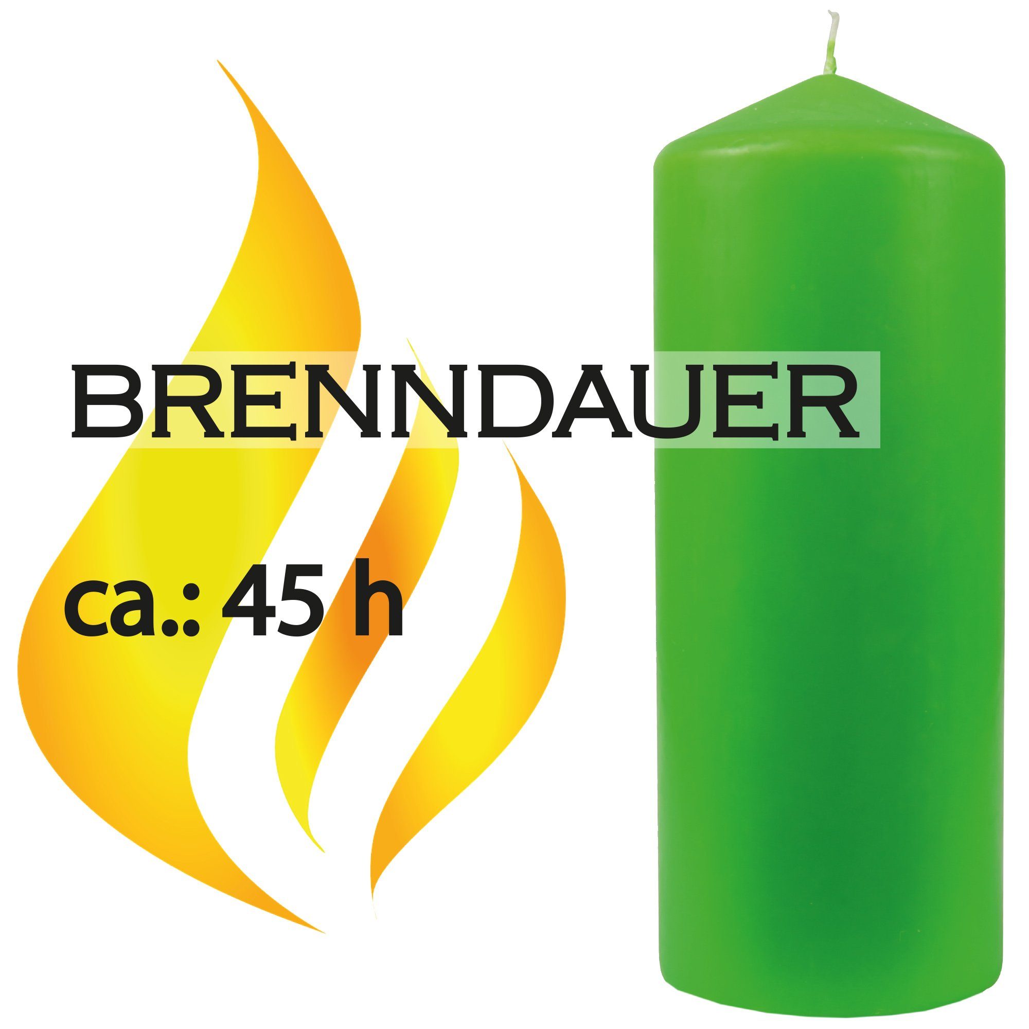 HS Candle Wachskerzen Ø6cm Limette x Dekokerze Stumpenkerze in vielen Farben - 17cm (3-tlg), Kerze
