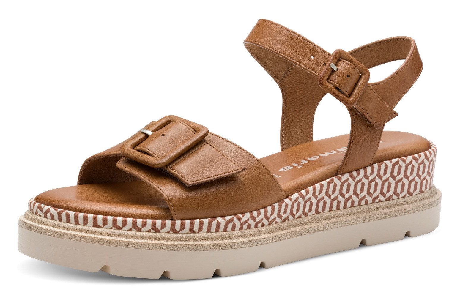 Tamaris Keilsandalette, Riemchensandale, Sommerschuh mit Muster günstig online kaufen