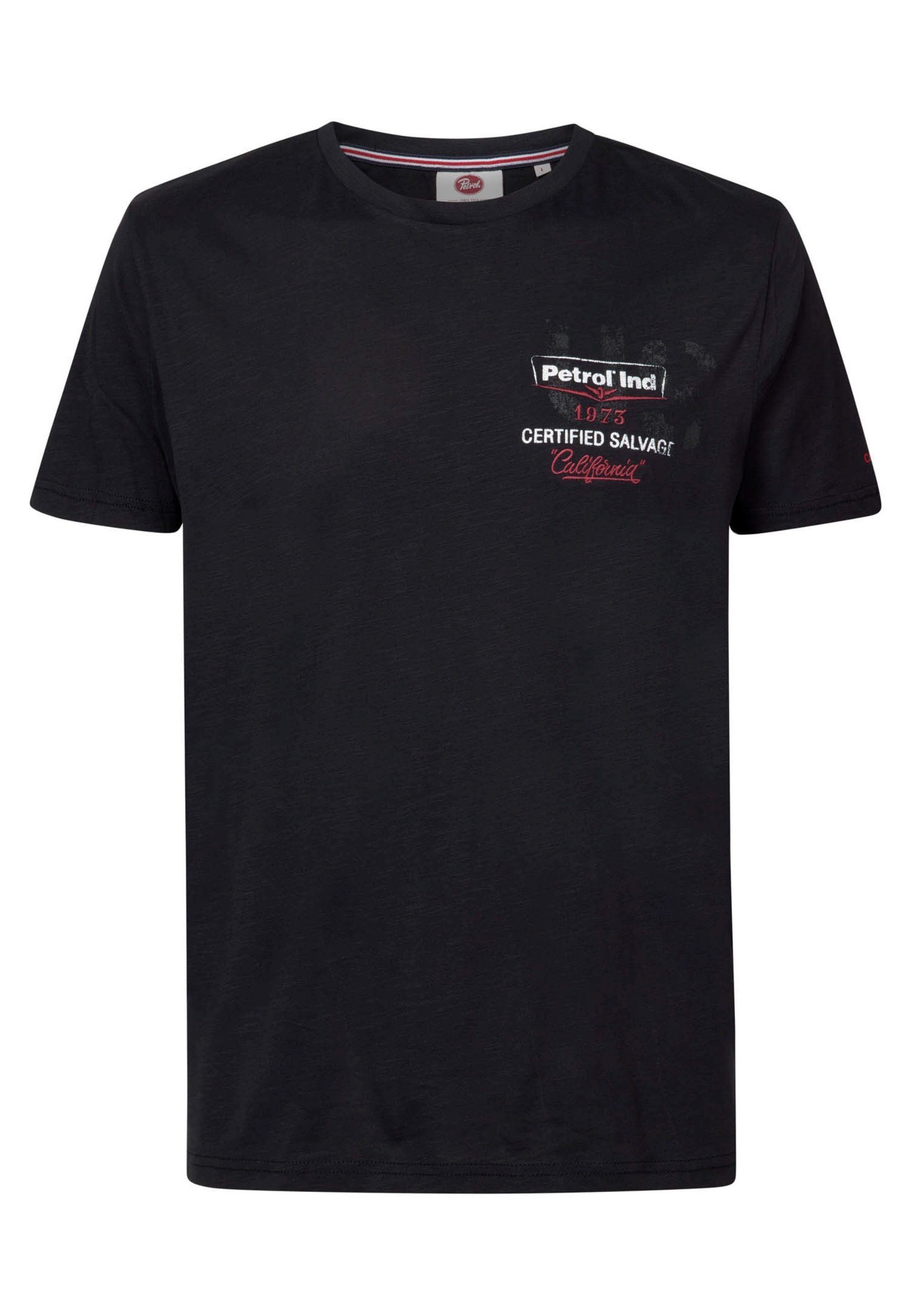 Petrol Industries T-Shirt T-Shirt Classic Print Kurzarmshirt schwarz