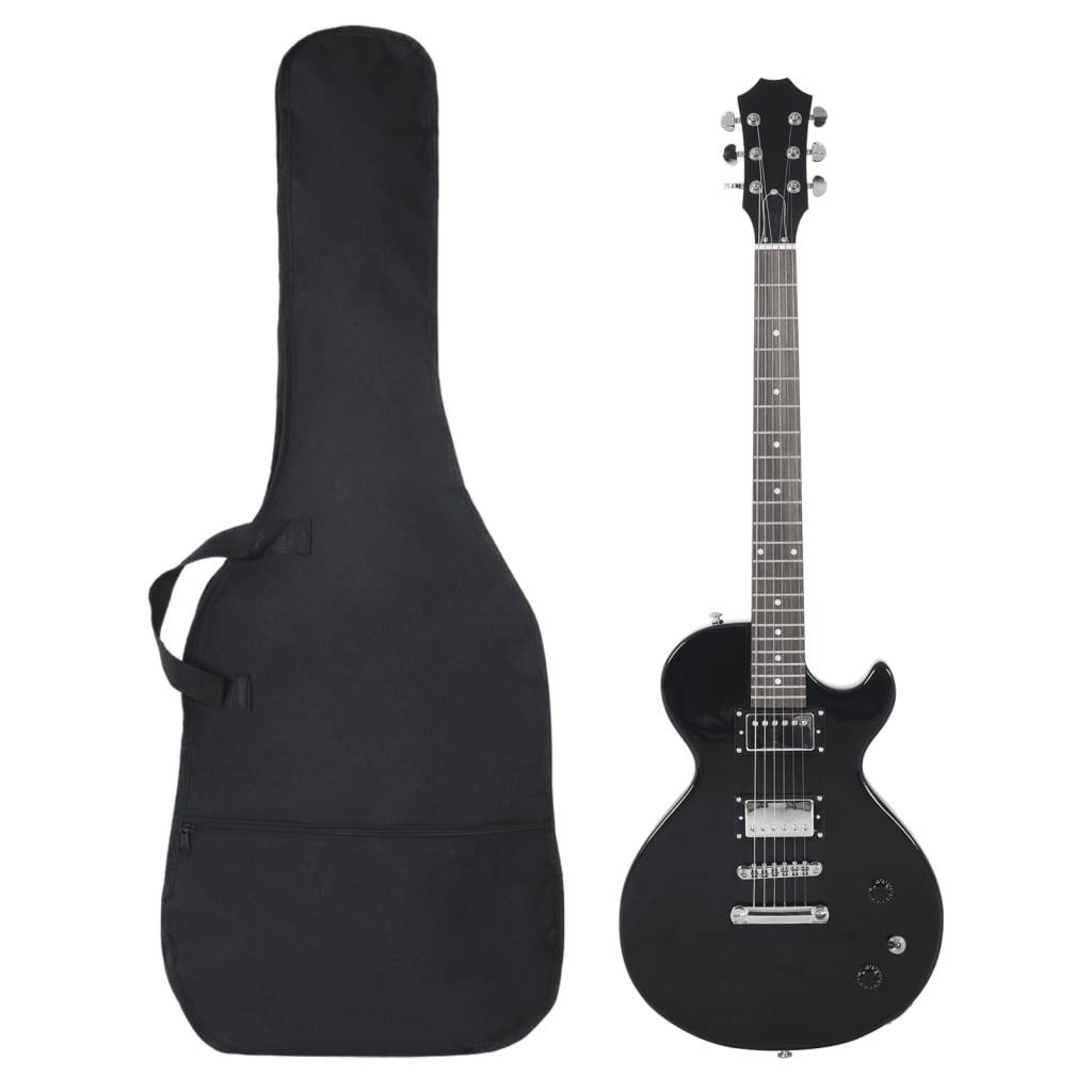 Westerngitarre E-Gitarre für Anfänger mit Tasche Schwarz 4/4 39"