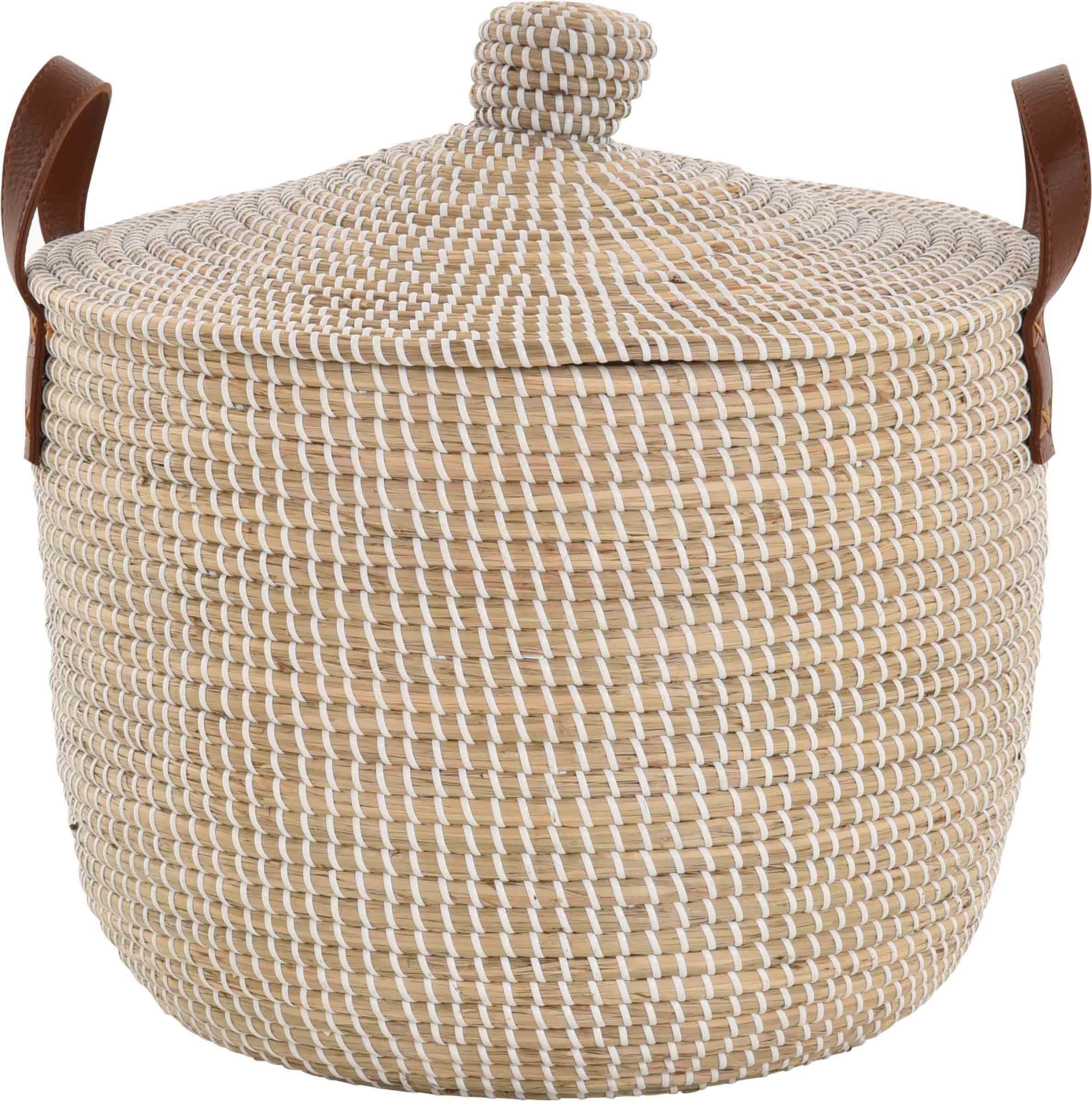 Krines Home Aufbewahrungskorb Handgearbeiteter Seegras Dekokorb günstig online kaufen