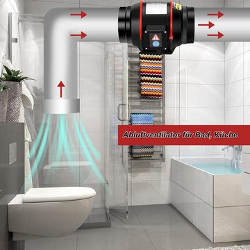 Clanmacy Wandventilator Rohrventilator Ø10cm Rauchabzug mit Fernbedienung 2-Gang Regler