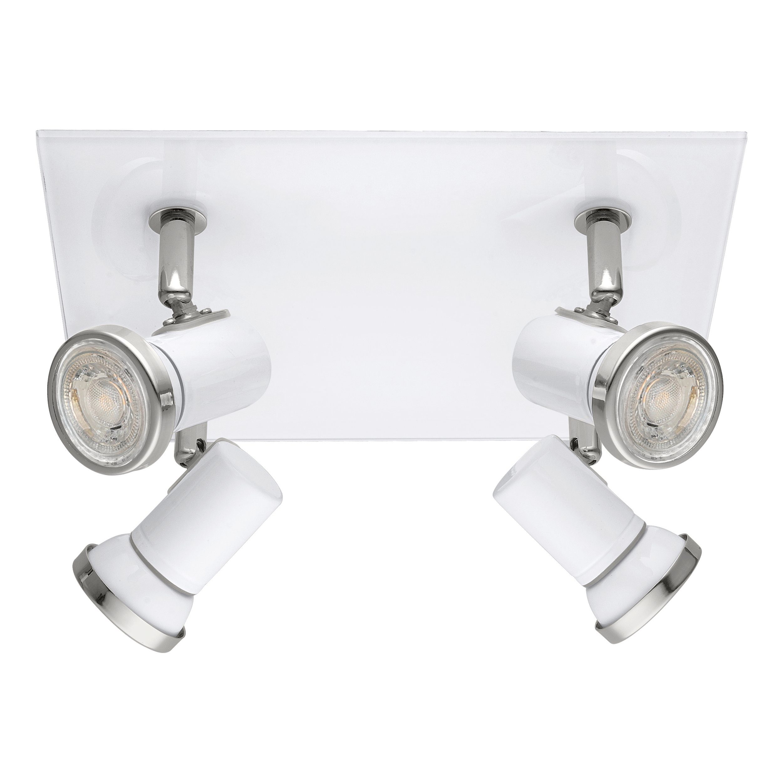 EGLO LED Deckenspot Tamara 1, Leuchtmittel inklusive, Spot - L24 x B26 cm - weiß, chrom - 4X2,8W inkl.