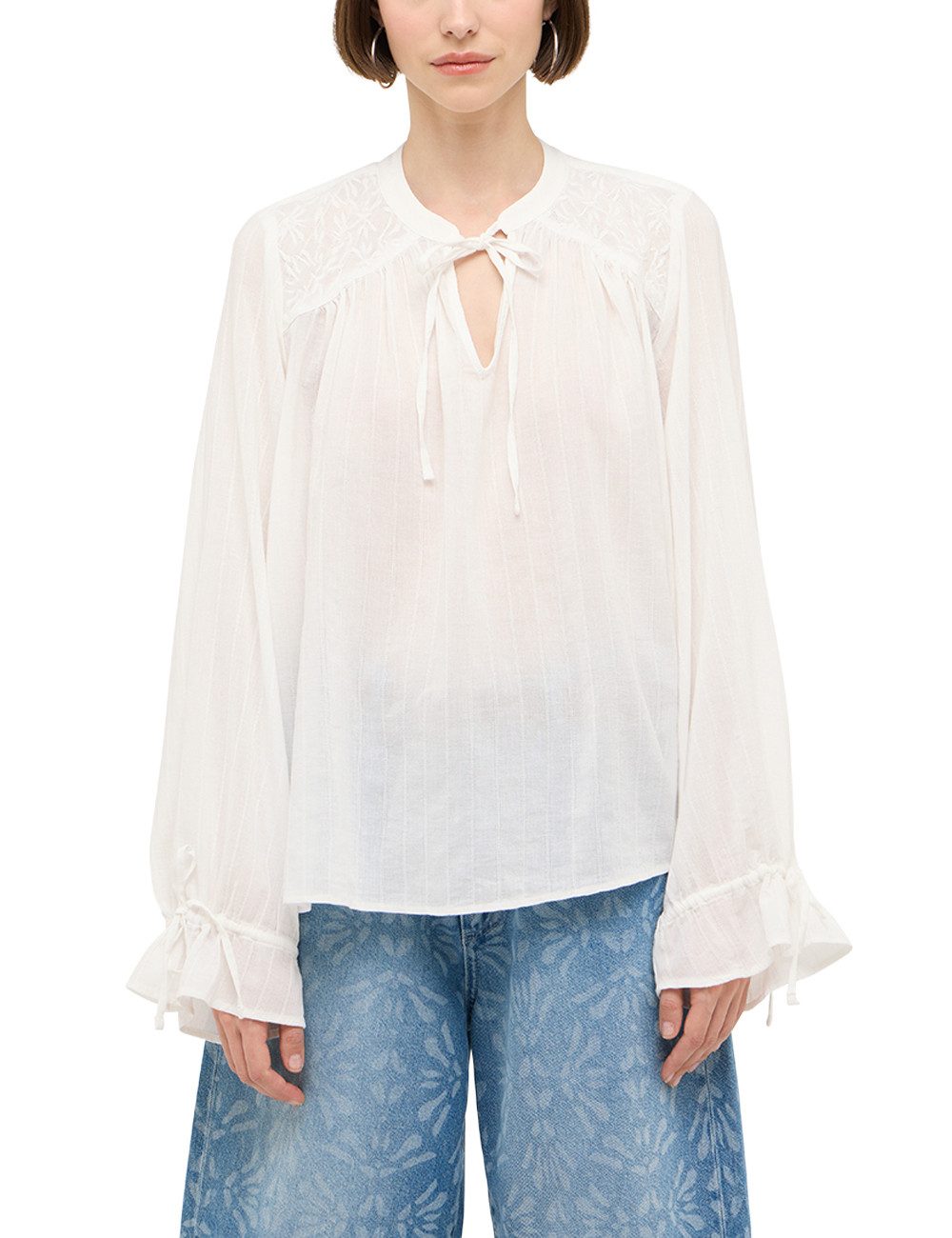 MUSTANG Langarmbluse Damen Style Feminine Blouse