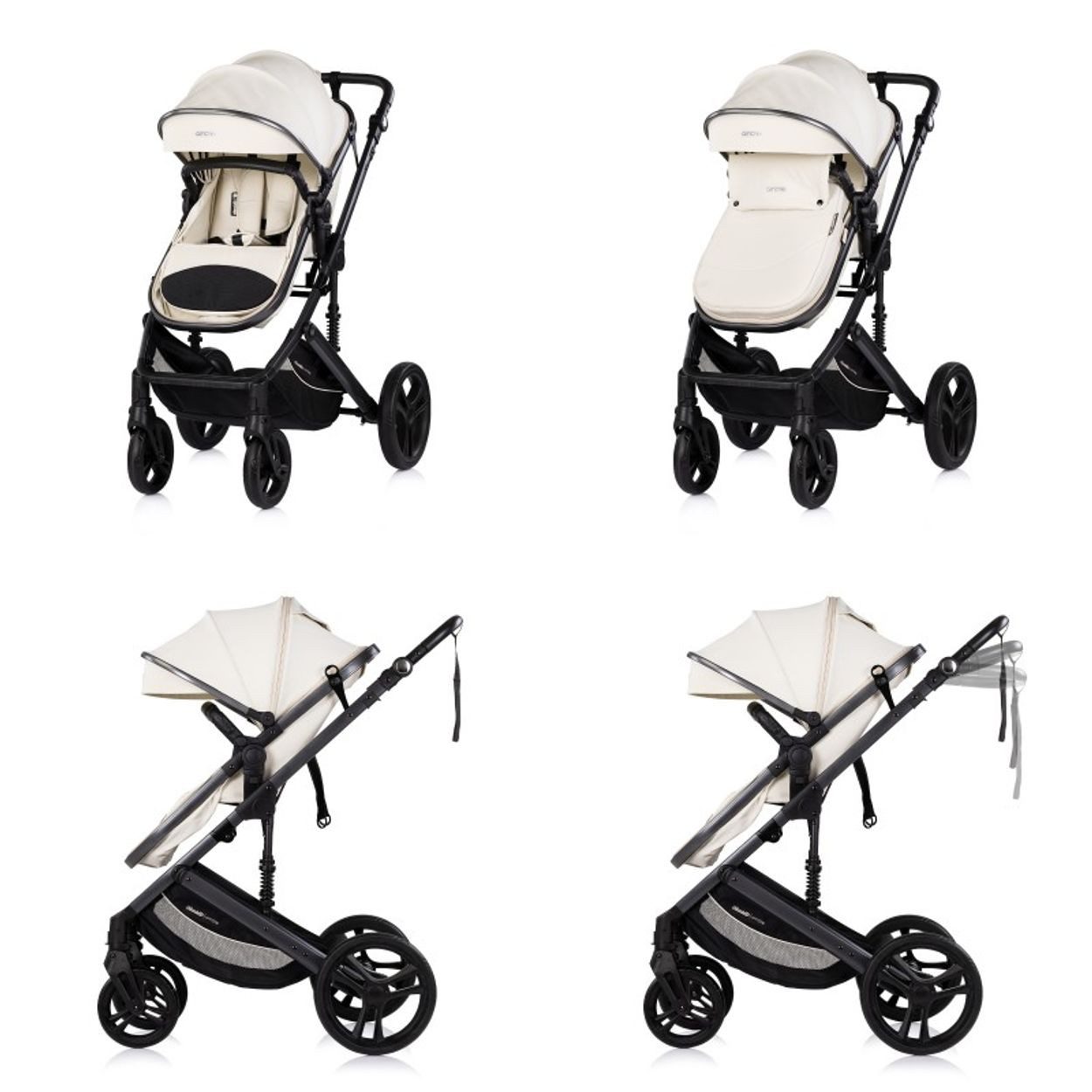 Chipolino Kombi-Kinderwagen Amore 3 in 1, EVA-Material, 5-Punkt-Gurt, 3-Punkt-Gurt, Babywanne, Babyschale – Bild 3 von 5