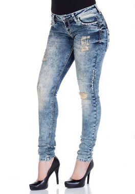 Cipo & Baxx Slim-fit-Jeans mit coolen Used-Elementen
