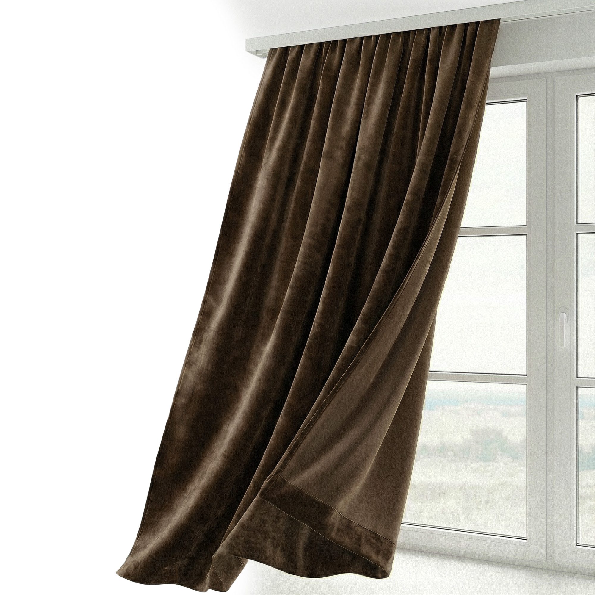 Beautex Verdunkelungsvorhang Samt Vorhang Kräuselband U-Band Gardine Velvet abdunkelnd (1 St), Hakenaufhängung, abdunkelnd, Weicher Samtstoff, lichtmindernd, pflegeleicht, blickdicht