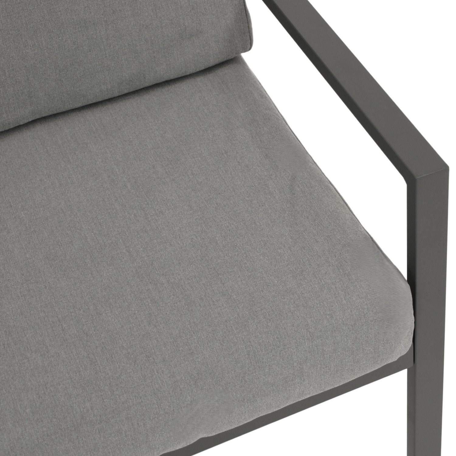 DEGAMO Gartenlounge-Set VANCOUVER 4-teilig, Aluminium anthrazit, Polster grau, wetterfest