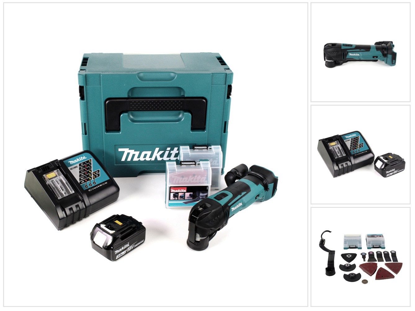 Makita Akku-Multifunktionswerkzeug DTM 51 RF1JX2 Akku Multifunktionswerkzeug 18 V + 1x Akku 3,0 Ah + Lad