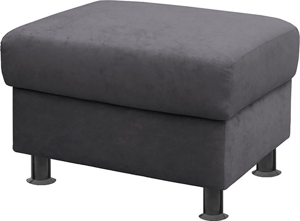 TRENDMANUFAKTUR Hocker Rondo, Polsterhocker zur Serie, Breite 67 cm, Füße schwarz, Fußhocker wahlweise mit Federkern, in verschiedenen Bezügen bestellbar