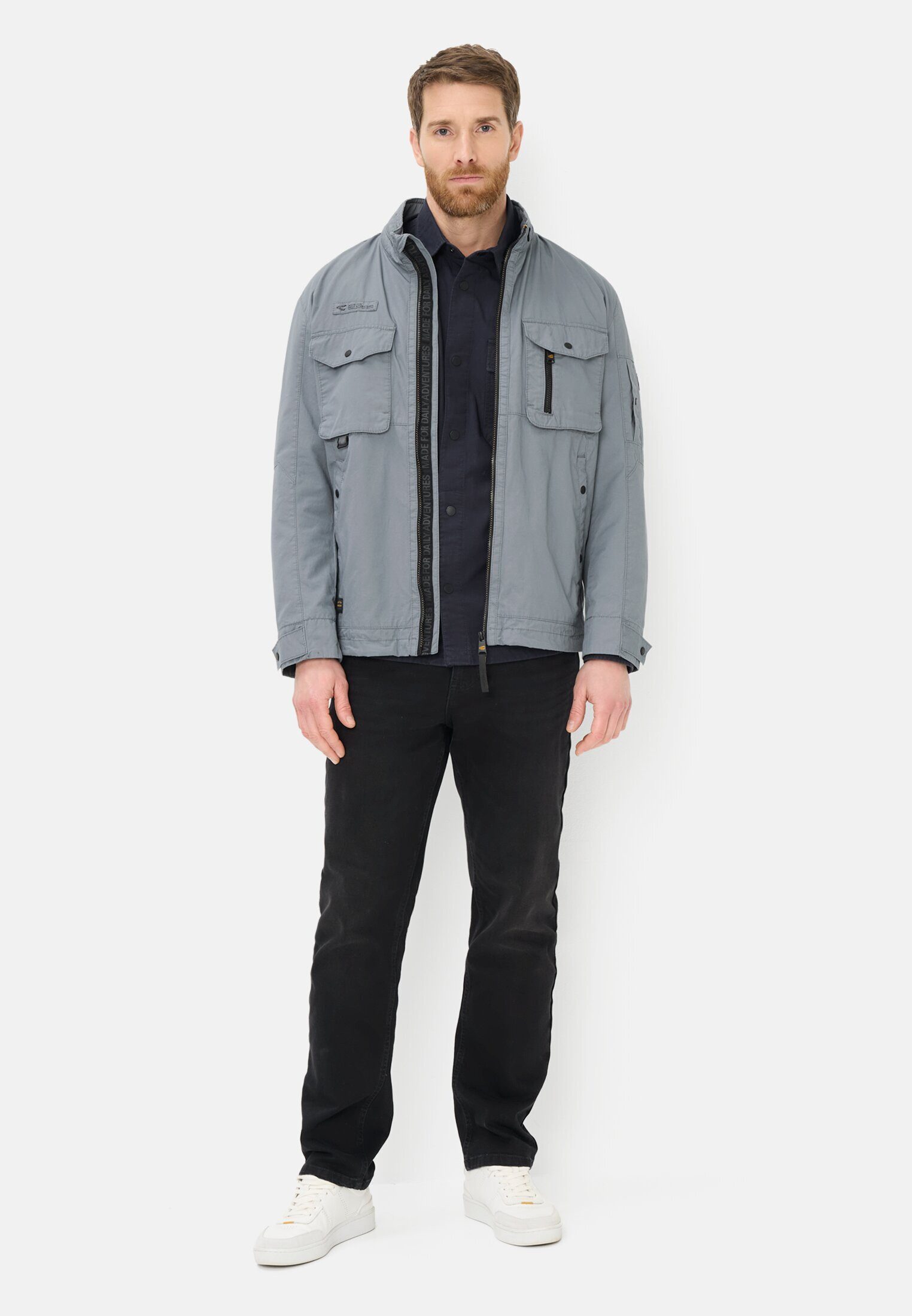 camel active Blouson mit Stehkragen Langarm Markenlogo
