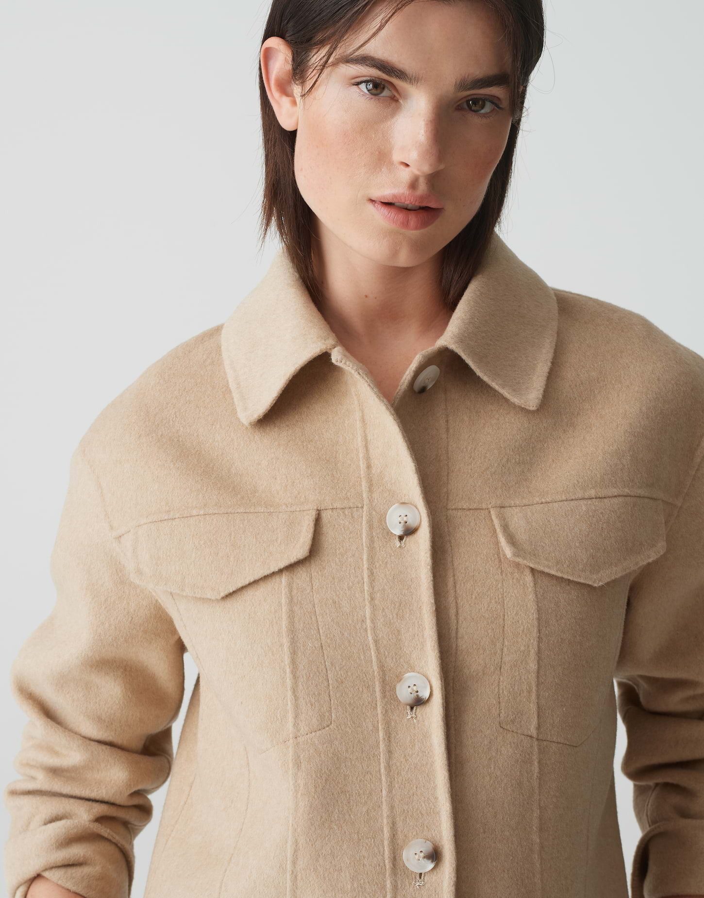 OPUS Wolljacke Kurzjacke HATILLI Boxy Fit aus weichem Woll Mix