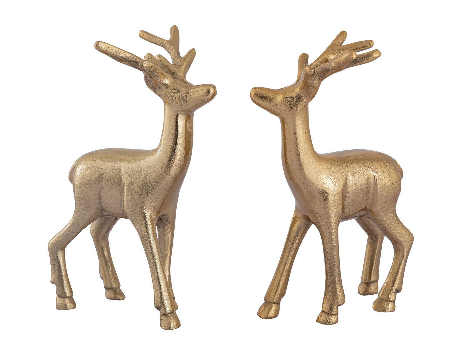 Figur 2er Tischdekoration Weihnachtsd Dekoobjekt Casamia Hirsch Tierfigur Set Deko gold Metall