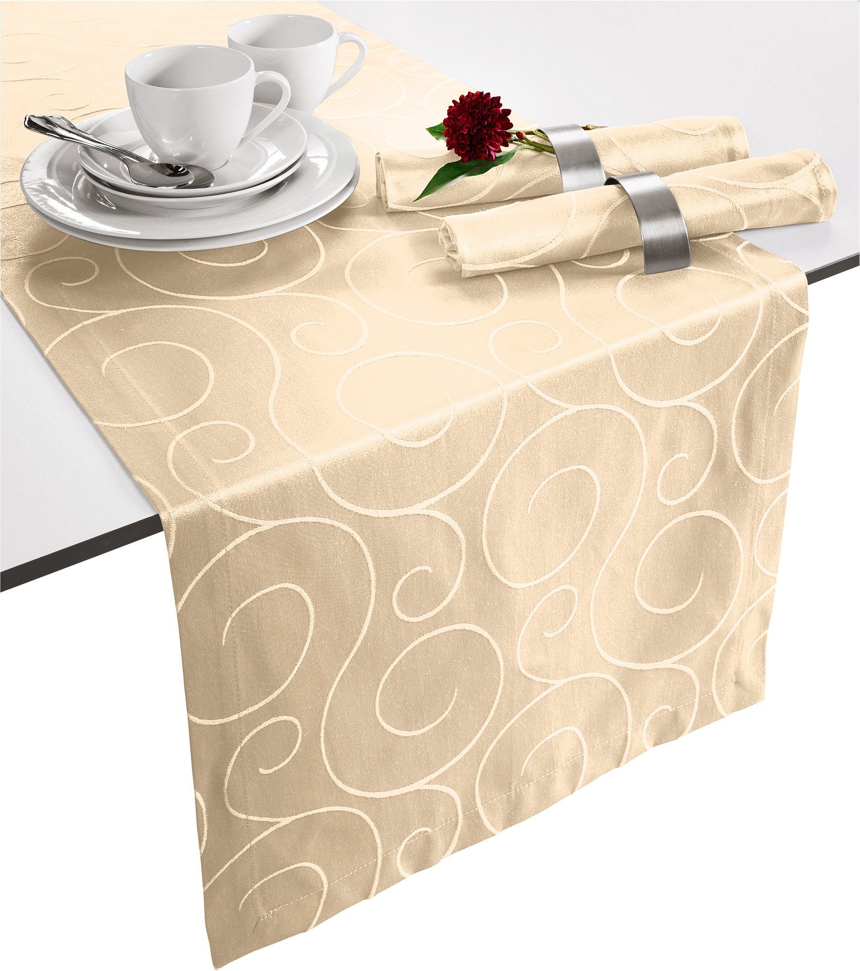 Erwin Müller Tischdecke Tischläufer "Oberhausen", Damast Uni