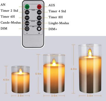 GelldG LED-Christbaumkerzen LED Flammenlose Kerzen Flackern mit Fernbedienung und Timer