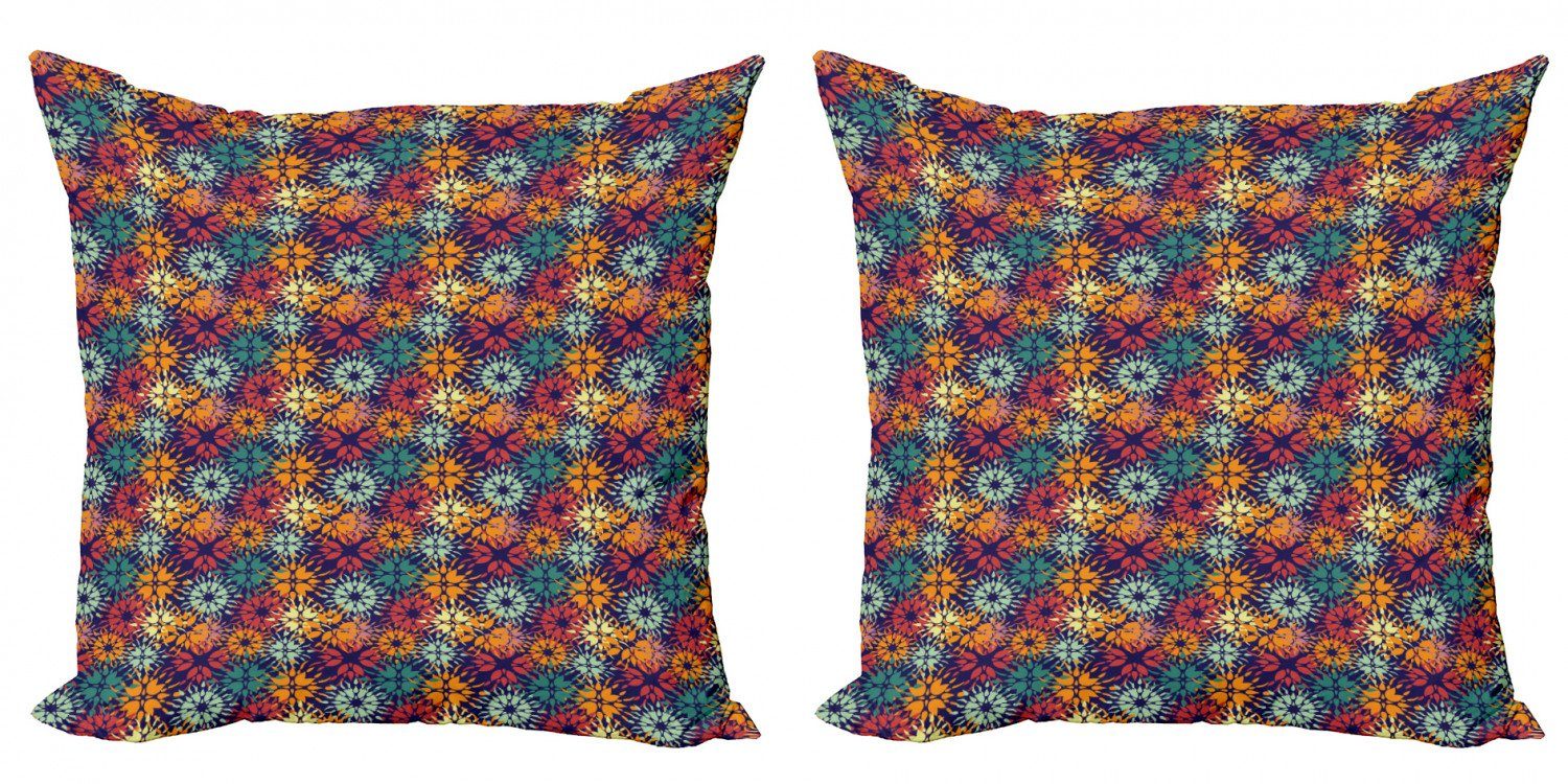 Kissenbezüge Modern Accent Doppelseitiger Digitaldruck, Abakuhaus (2 Stück), Blumen Buntes Blütenblatt Design