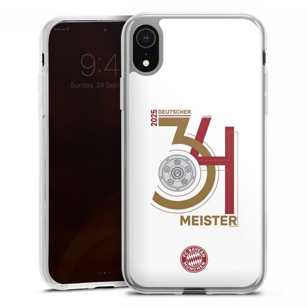 DeinDesign Handyhülle FC Bayern München Meister Offizielles Lizenzprodukt, Apple iPhone Xr Silikon Hülle Bumper Case Handy Schutzhülle